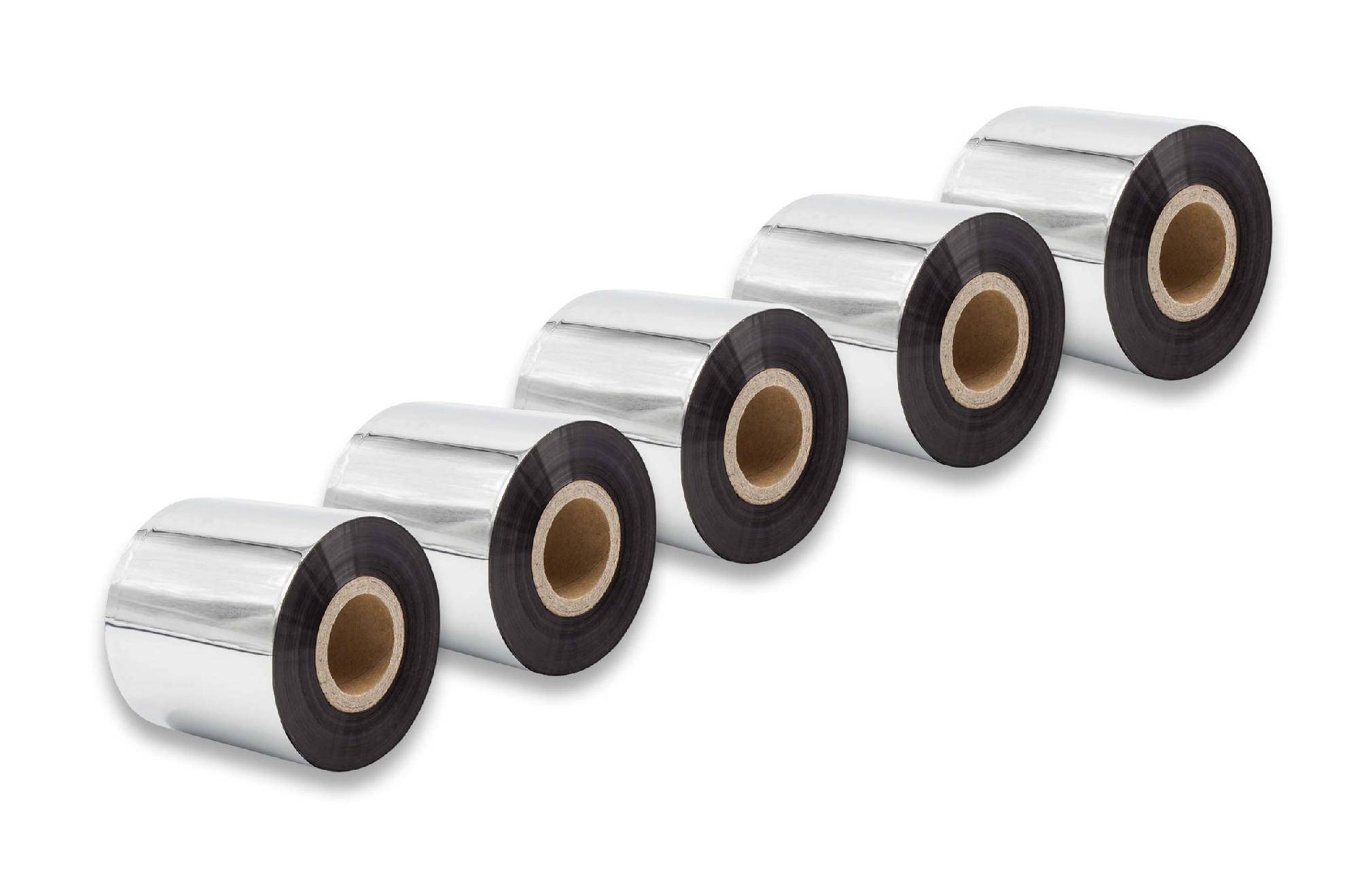 vhbw 5x Thermotransfer-Band kompatibel mit Citizen 7201e, 4081, 2001, 631, 4121 Drucker Etikettendrucker, Wischfest, 60 mm x 300 m, Wachs-Plus