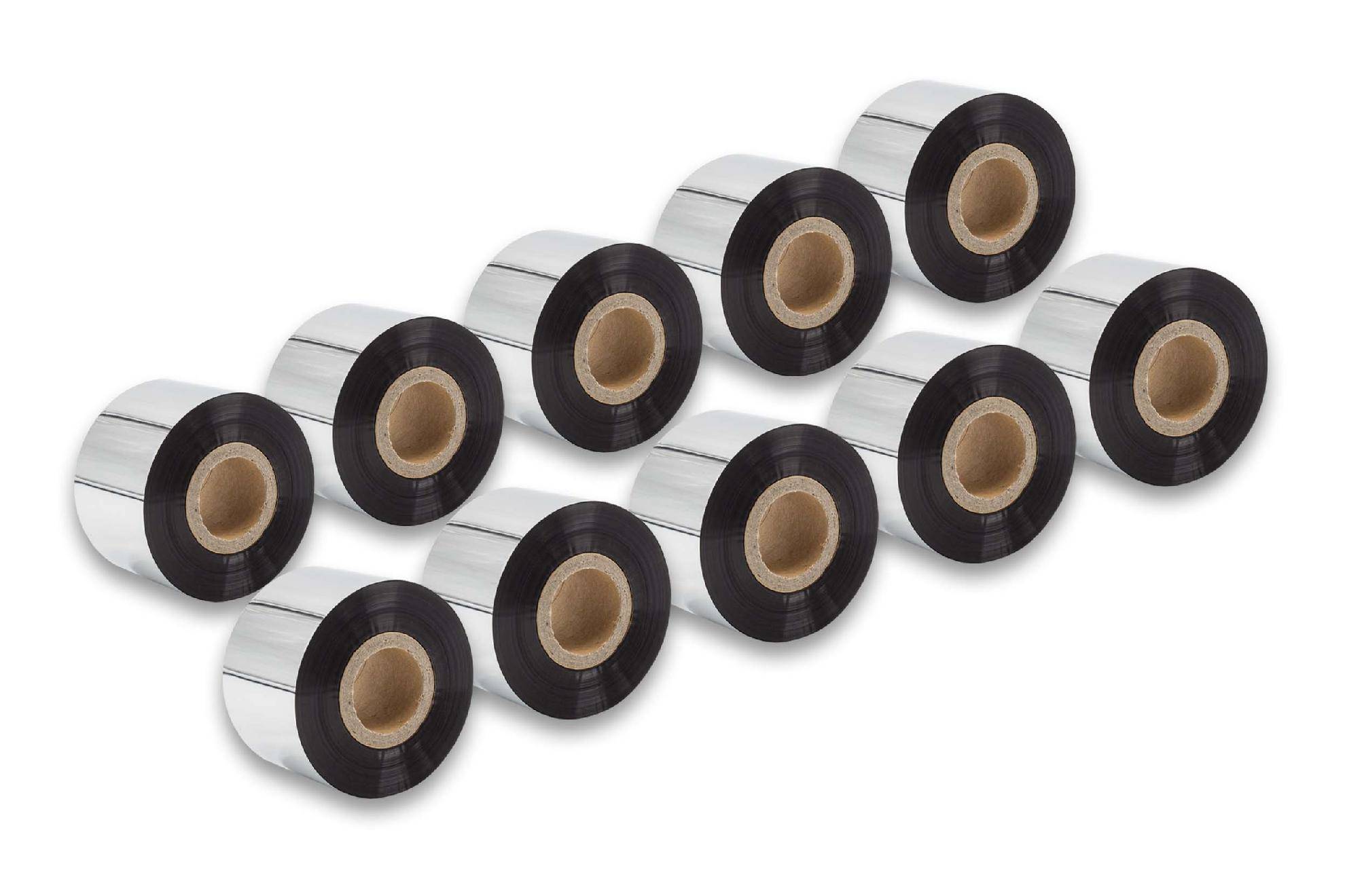 vhbw 10x Thermotransfer-Band kompatibel mit Valentin Vario 104/8, 107/12, II-Serie, Pica, Solo Drucker, Wischfest, 40 mm x 300 m, Wachs-Plus Schwarz