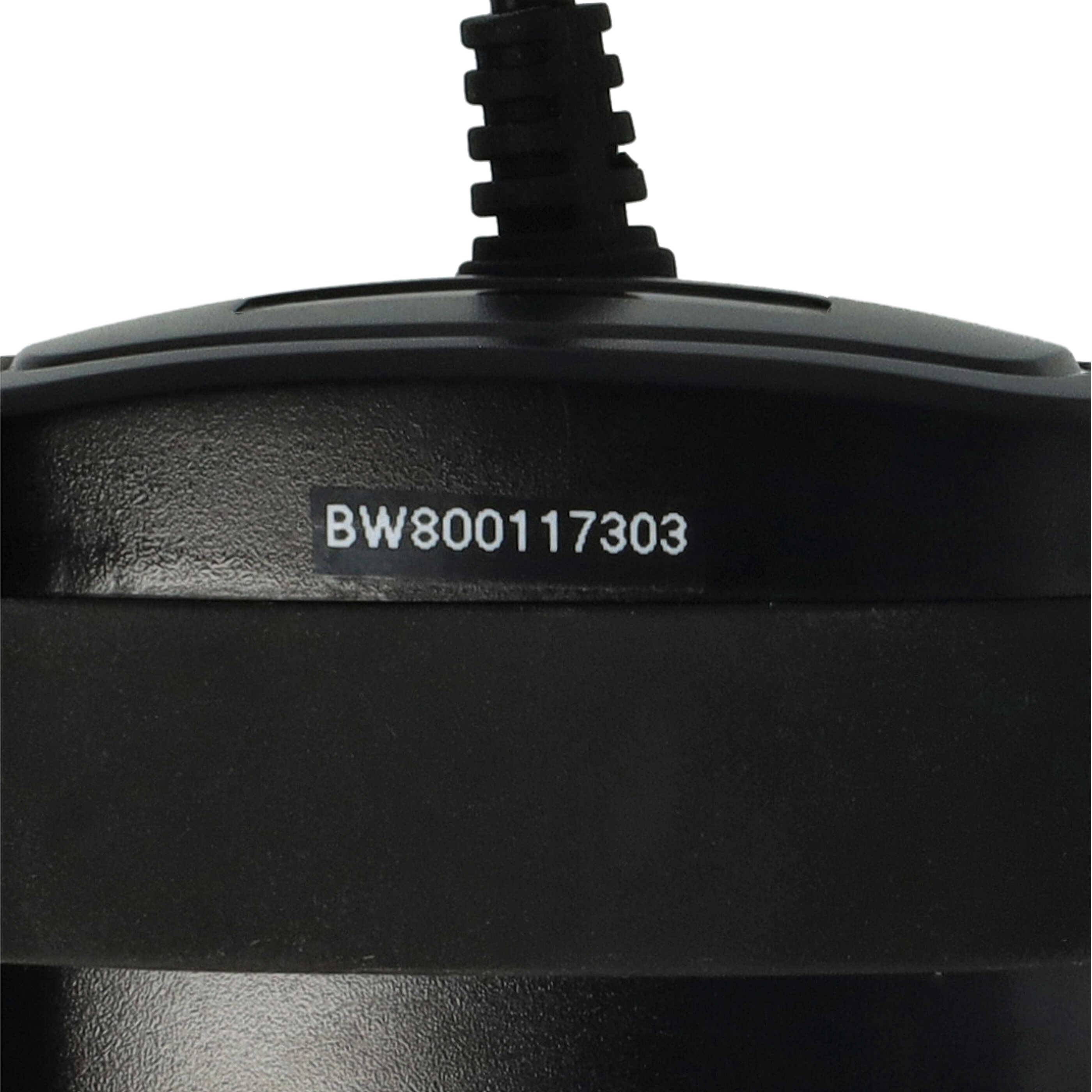 Nahaufnahme eines schwarzen elektronischen Geräts, das die gedruckte ID „BW800117303