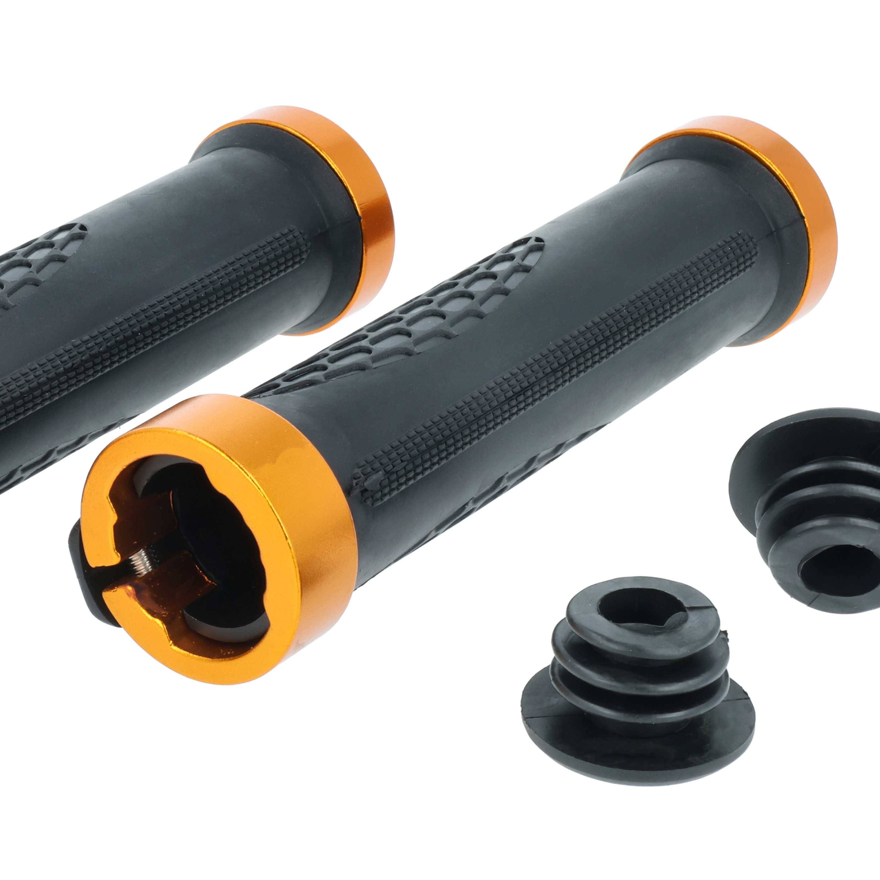 vhbw 2x Lenkergriffe für Fahrrad, Mountainbike - Fahrradgriffe, Ergonomisch, Gold/Schwarz
