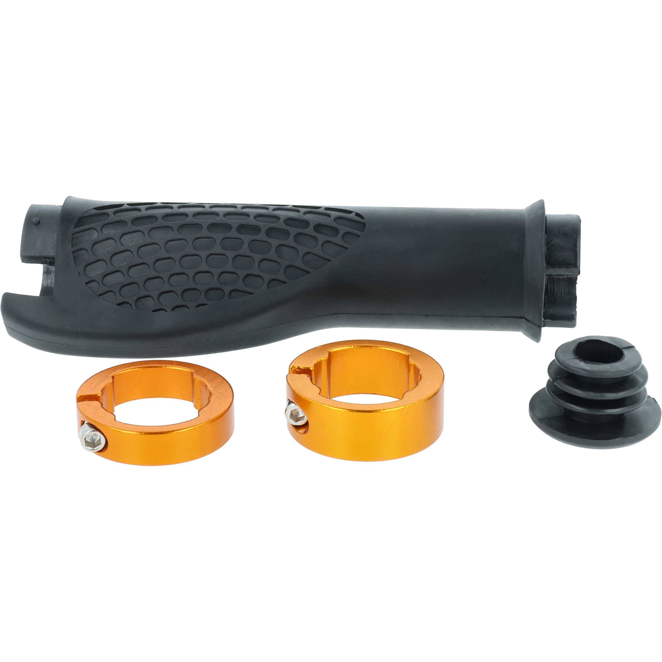 vhbw 2x Lenkergriffe für Fahrrad, Mountainbike - Fahrradgriffe, Ergonomisch, Gold/Schwarz