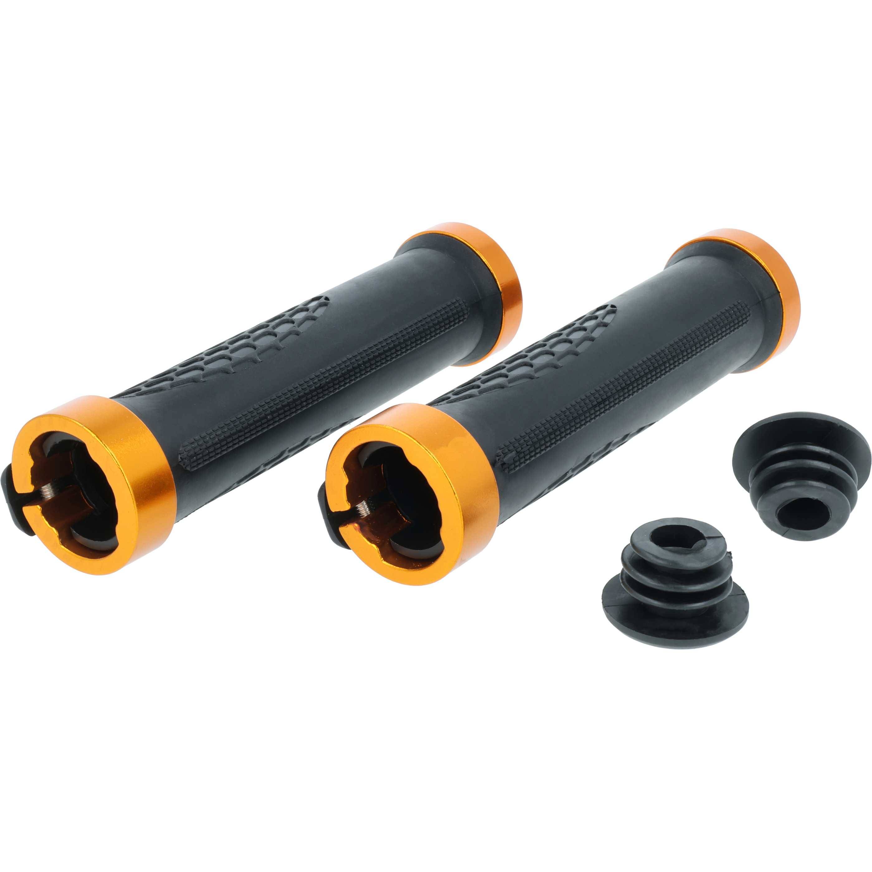 vhbw 2x Lenkergriffe für Fahrrad, Mountainbike - Fahrradgriffe, Ergonomisch, Gold/Schwarz