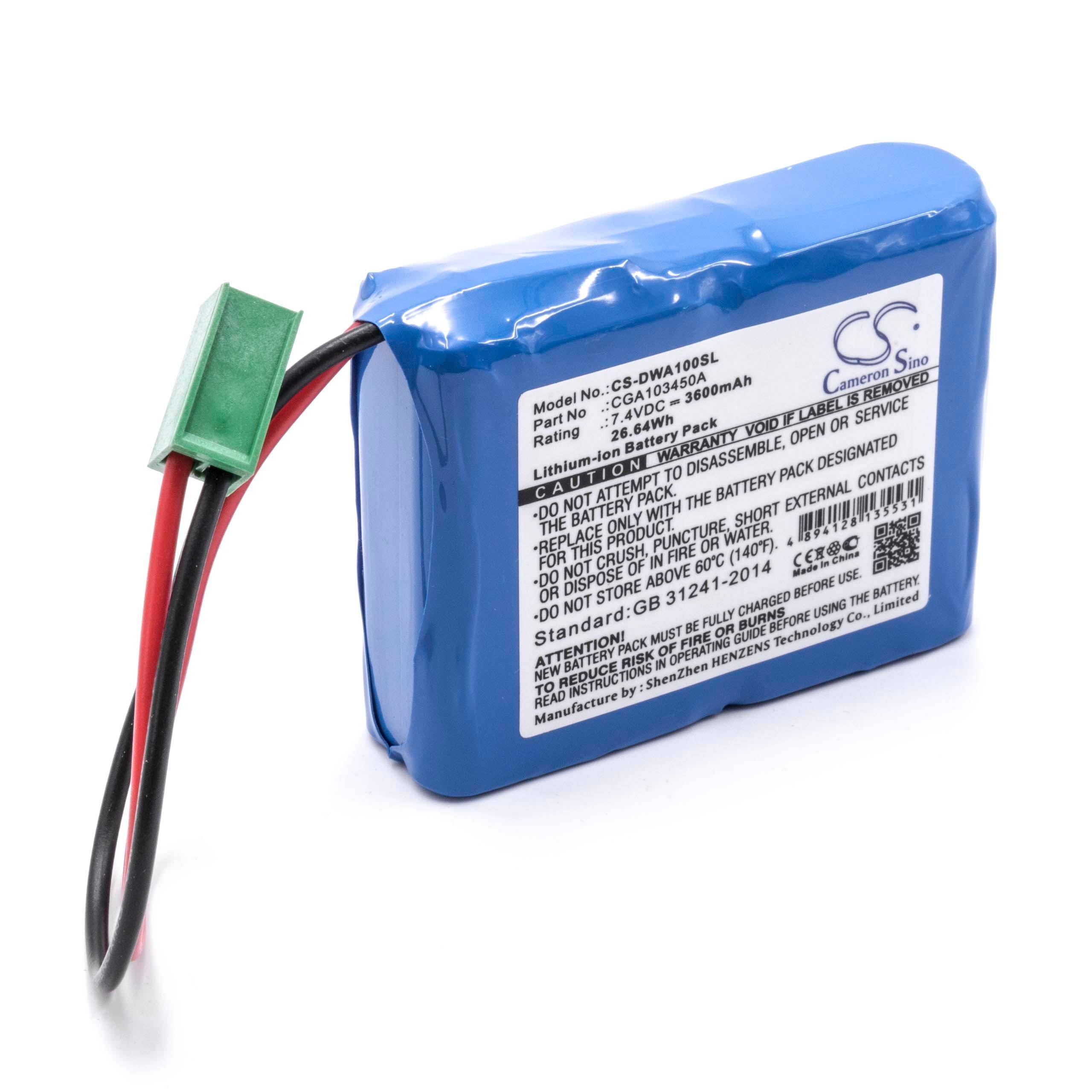 vhbw Akku kompatibel mit CEMB DWA 1000 Wheel Spurmessgerät (3600 mAh, 7,4 V, Li-Ion)