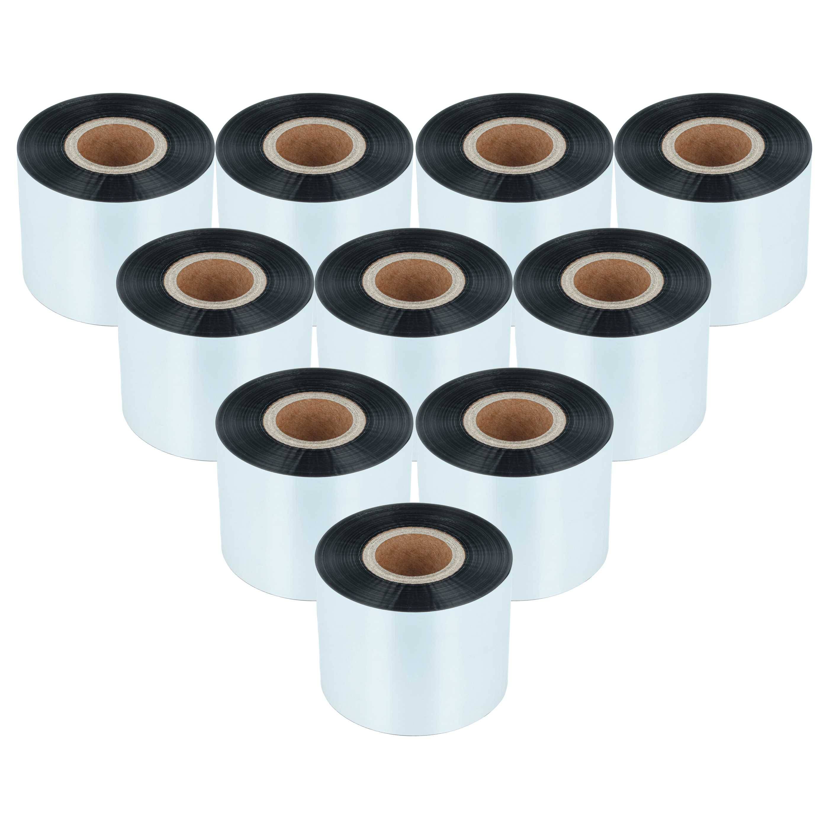 vhbw 10x Thermotransfer-Band kompatibel mit Sato CL6NX, CL4NX Drucker Etikettendrucker, Wischfest, 50 mm x 300 m, Wachs Harz Schwarz