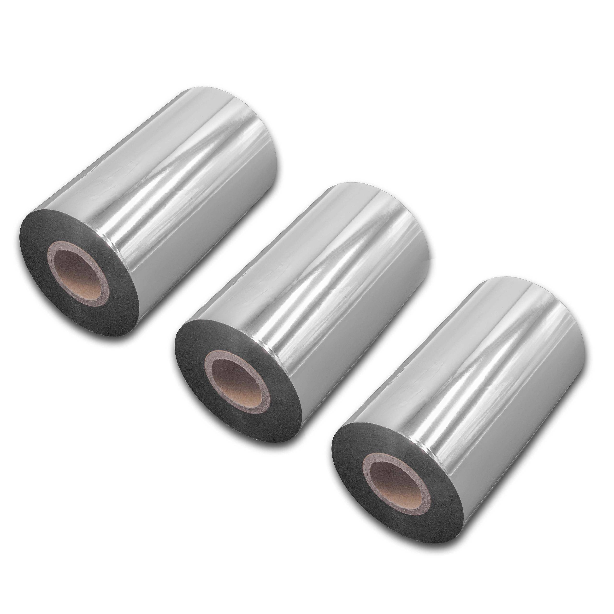 vhbw 3x Thermotransfer-Band kompatibel mit TSC TTP-384M, TTP-366M, TTP-368MT Drucker Etikettendrucker, Wischfest, 110 mm x 300 m, Wachs Harz Schwarz