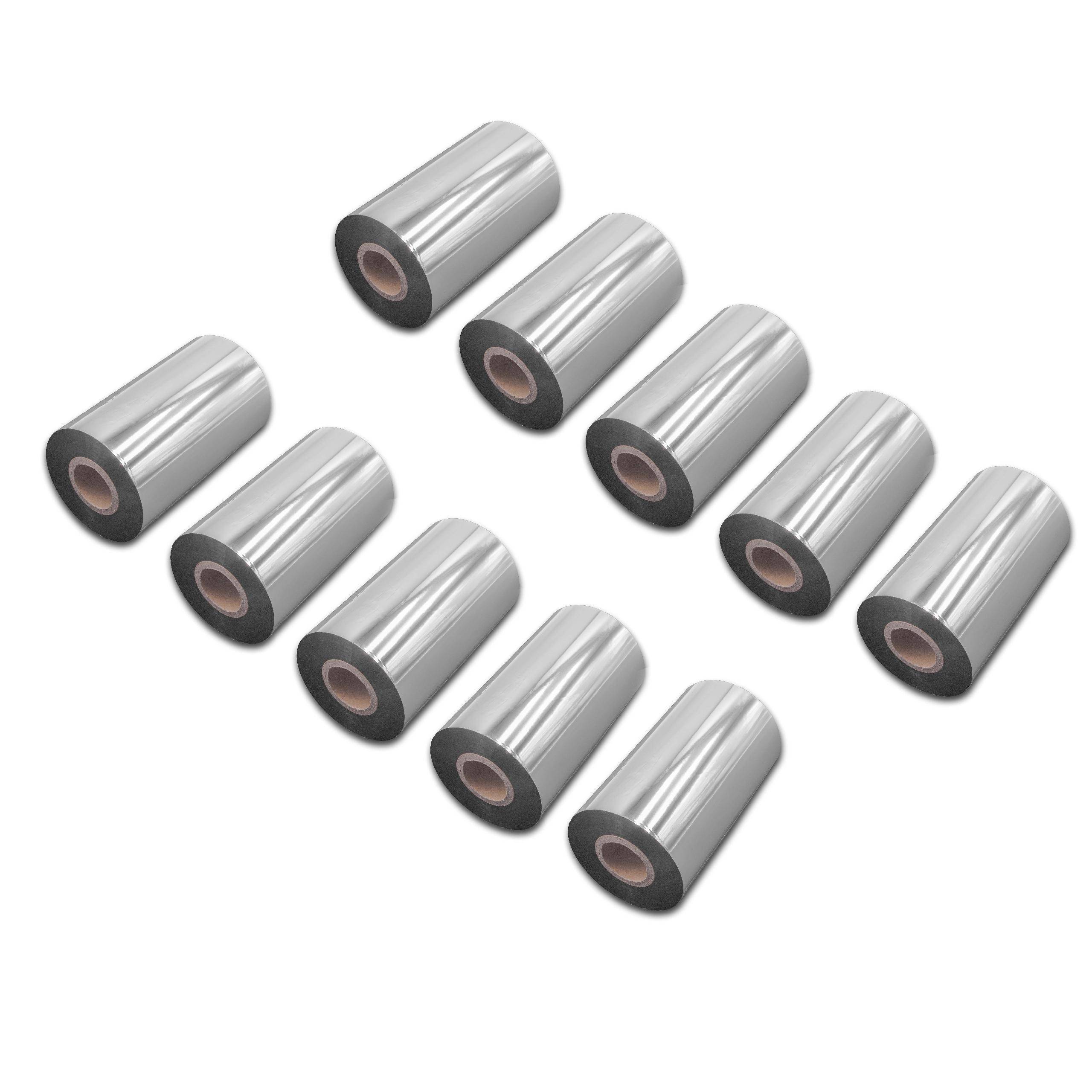 vhbw 10x Thermotransfer-Band kompatibel mit Citizen CLP-7201e, CLP-8301 Drucker Etikettendrucker, Wischfest, 110 mm x 300 m, Wachs Harz Schwarz