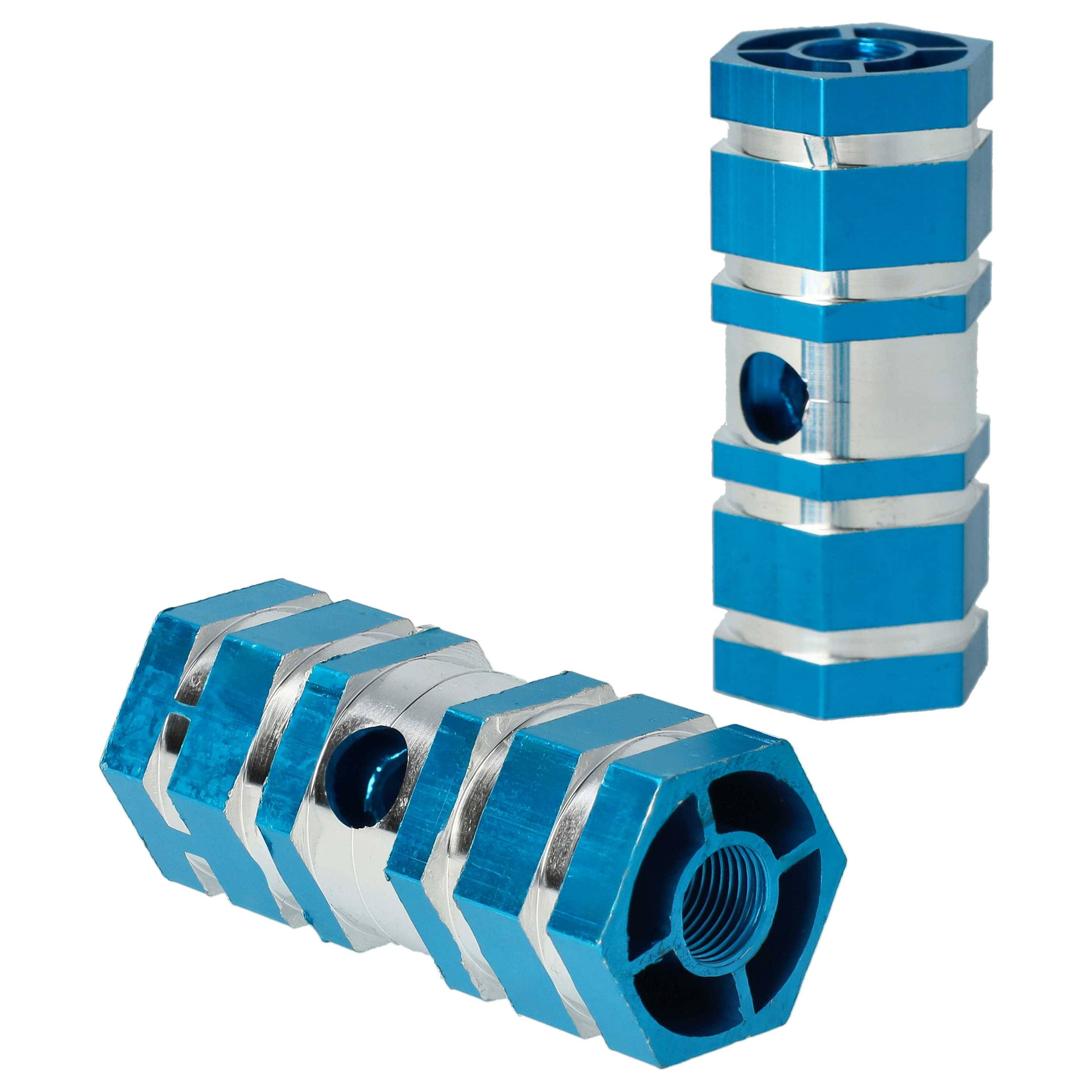 vhbw 2x Fußrasten für Fahrrad, BMX Bike, Mountainbike - BMX Pegs, 6,6 x 2,5 cm, Blau