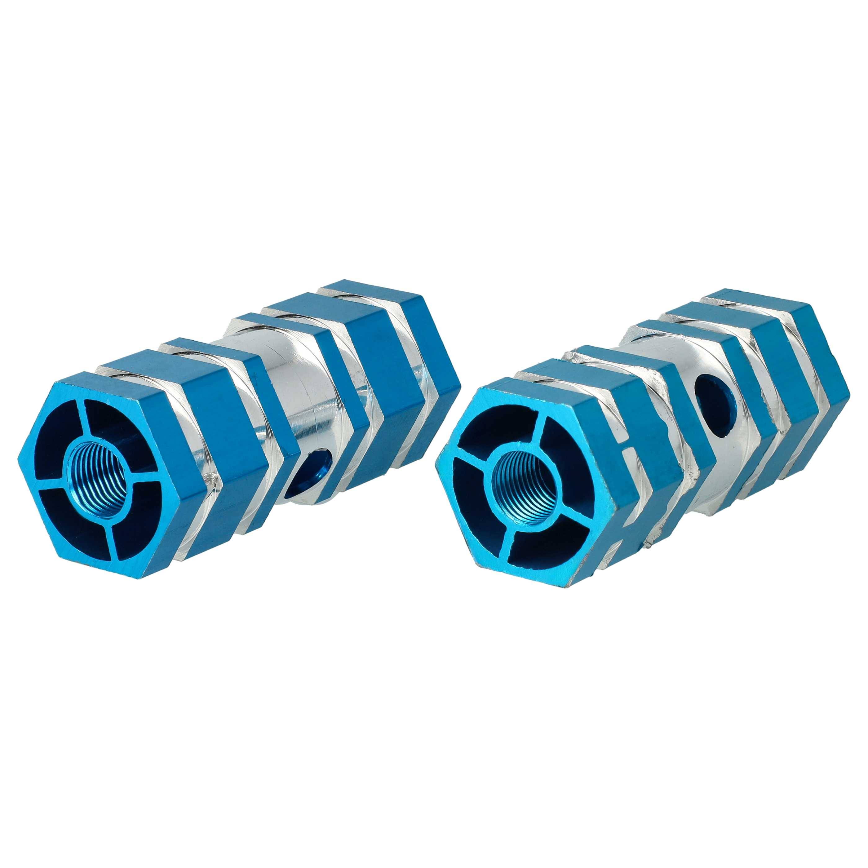 vhbw 2x Fußrasten für Fahrrad, BMX Bike, Mountainbike - BMX Pegs, 6,6 x 2,5 cm, Blau