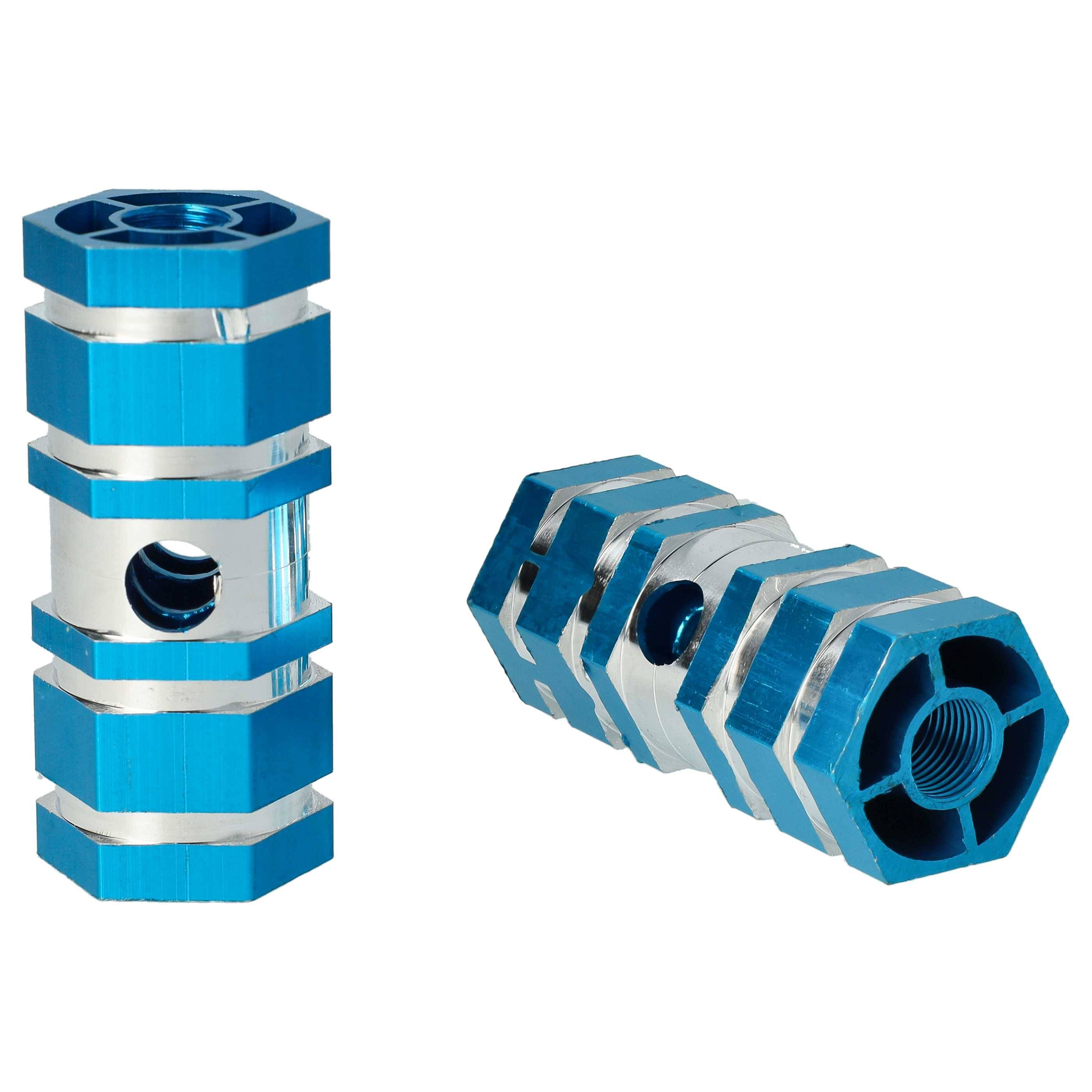 vhbw 2x Fußrasten für Fahrrad, BMX Bike, Mountainbike - BMX Pegs, 6,6 x 2,5 cm, Blau