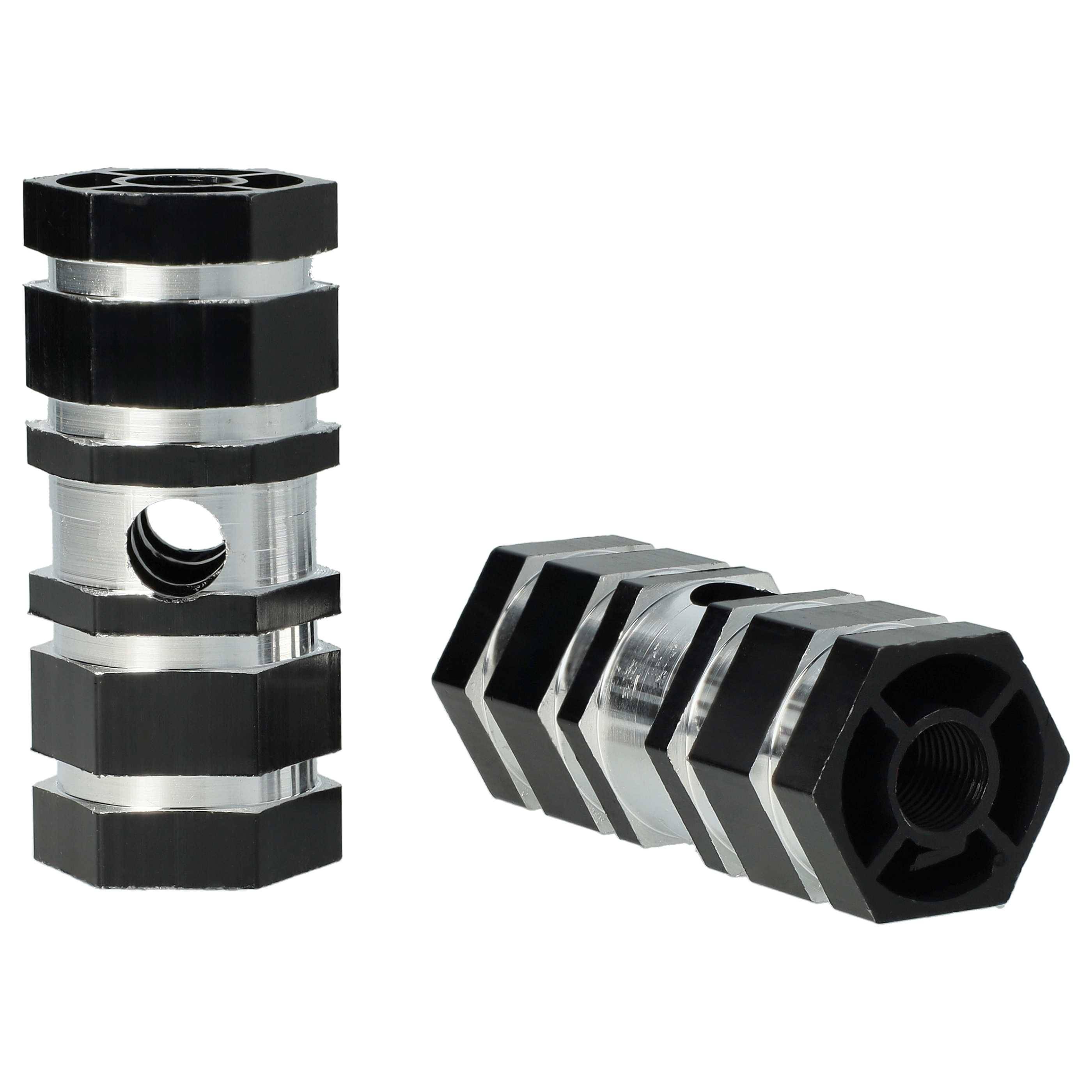 vhbw 2x Fußrasten für Fahrrad, BMX Bike, Mountainbike - BMX Pegs, 6,6 x 2,5 cm, Schwarz