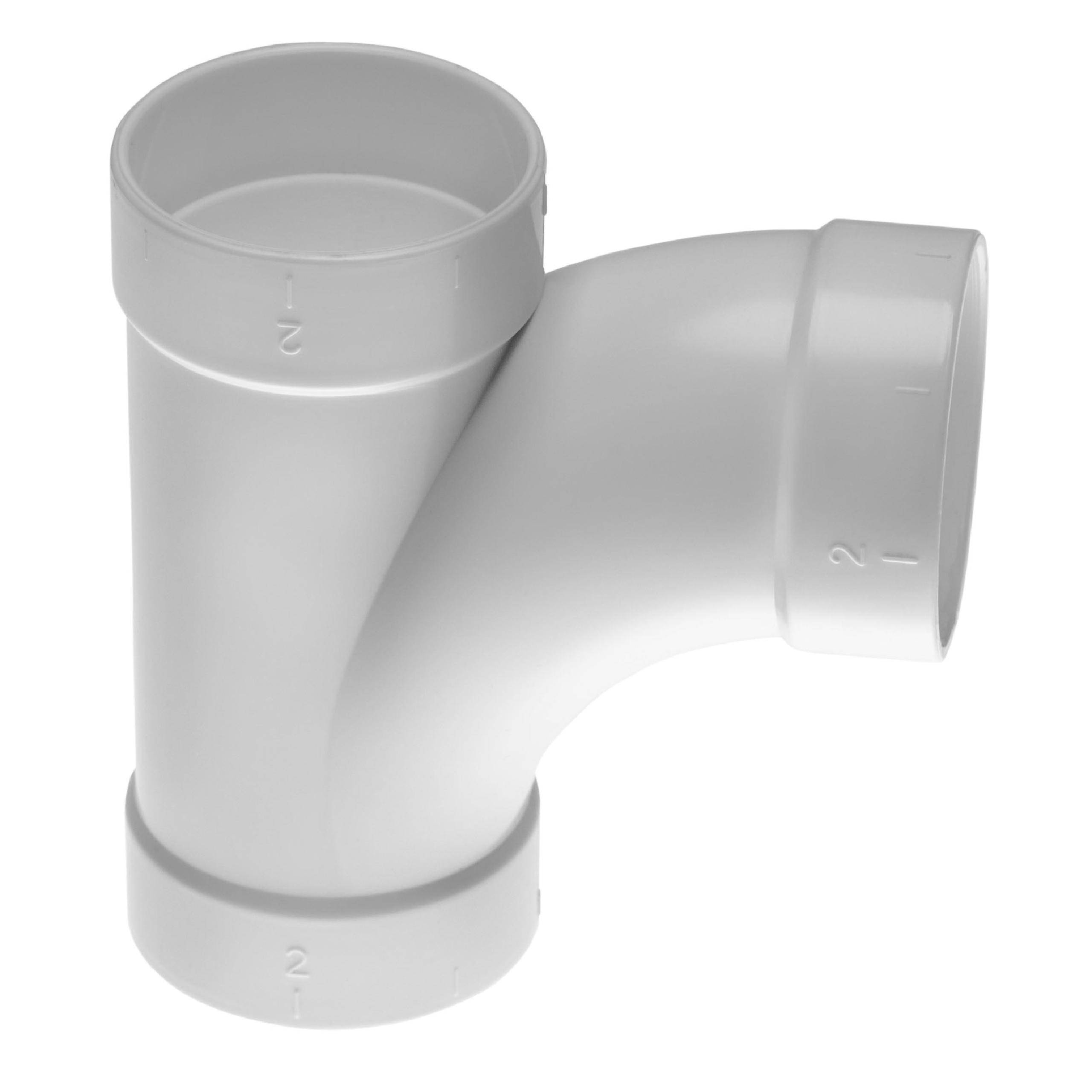 vhbw T-Stück Abzweiger kompatibel mit Zentral-Staubsaugeranlage, innen/innen/innen, 50.8mm Durchmesser / 2" Rundrohrsystem