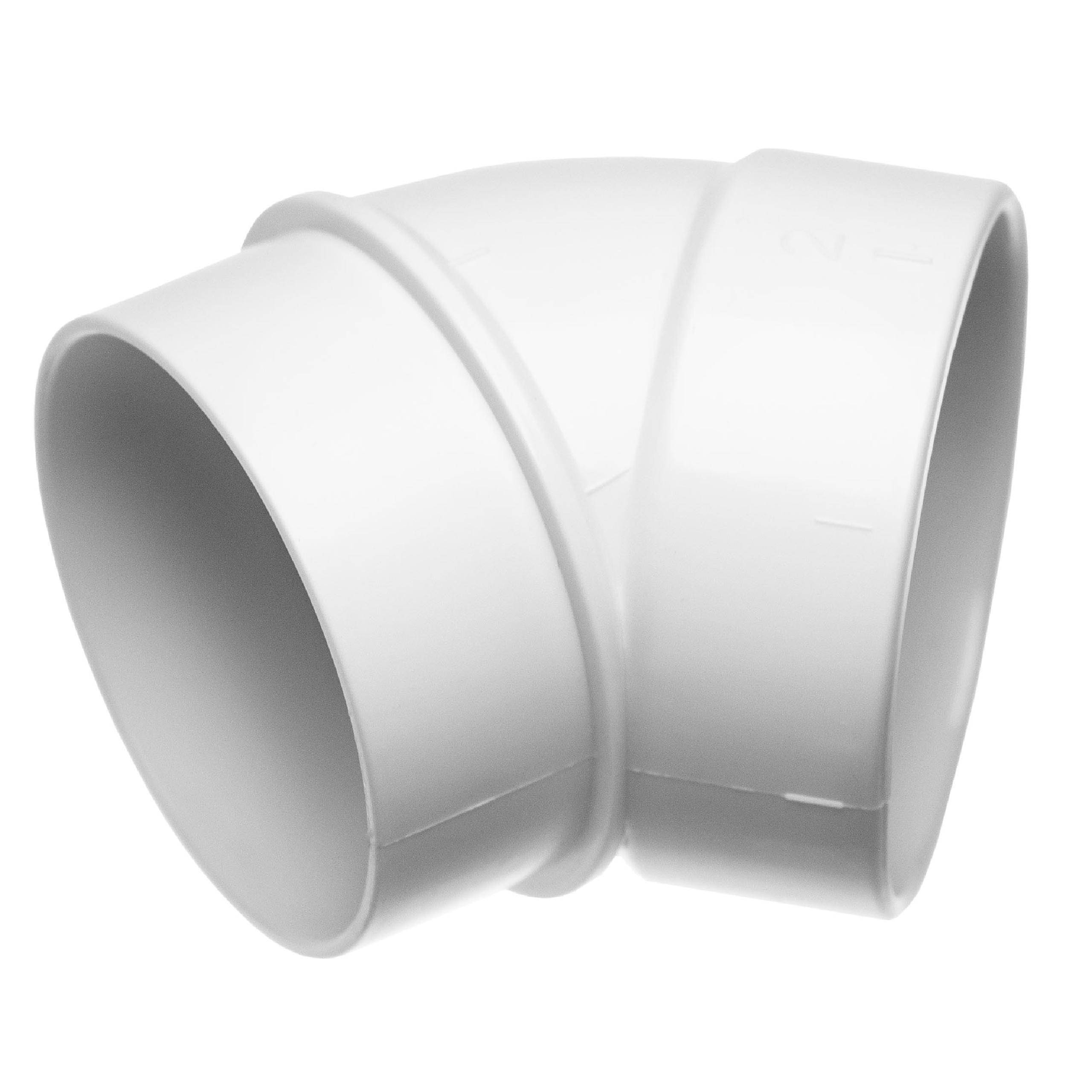 vhbw 45° Rohrbogen, innen/außen kompatibel mit Zentral-Staubsaugeranlage, 50.8mm Durchmesser/ 2''Rundrohrsystem