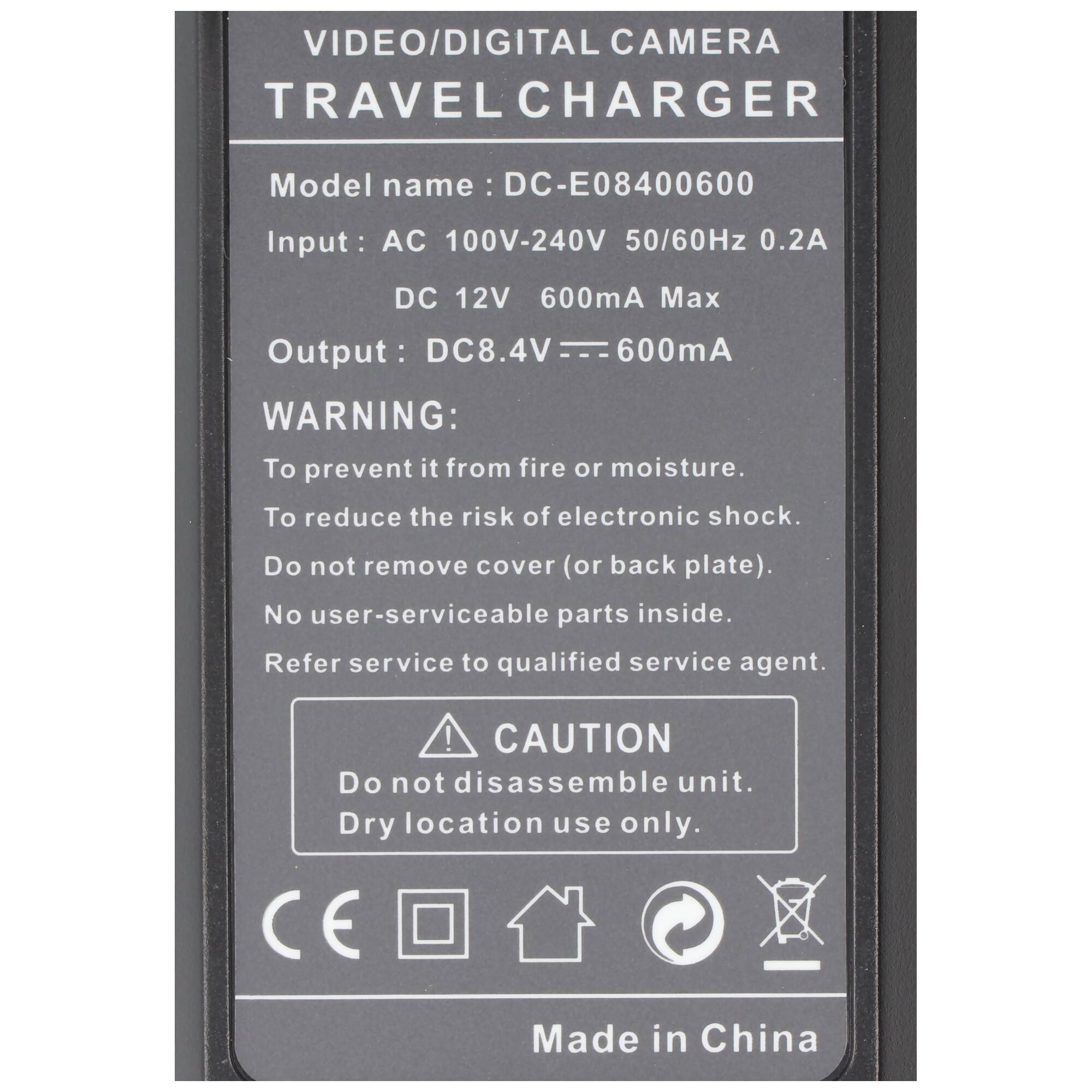 Ladegerät passend für Nikon EN-EL20, EN-EL20a, Nikon 1 J1, 1 J2, 1 J3, 1 S1, 1 V3 Nikon CoolPix A, CoolPix P950, P1000 N