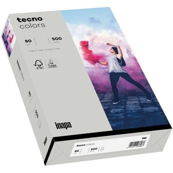 Multifunktionspapier tecno colors A3 80 g/qm VE=500 Blatt grau