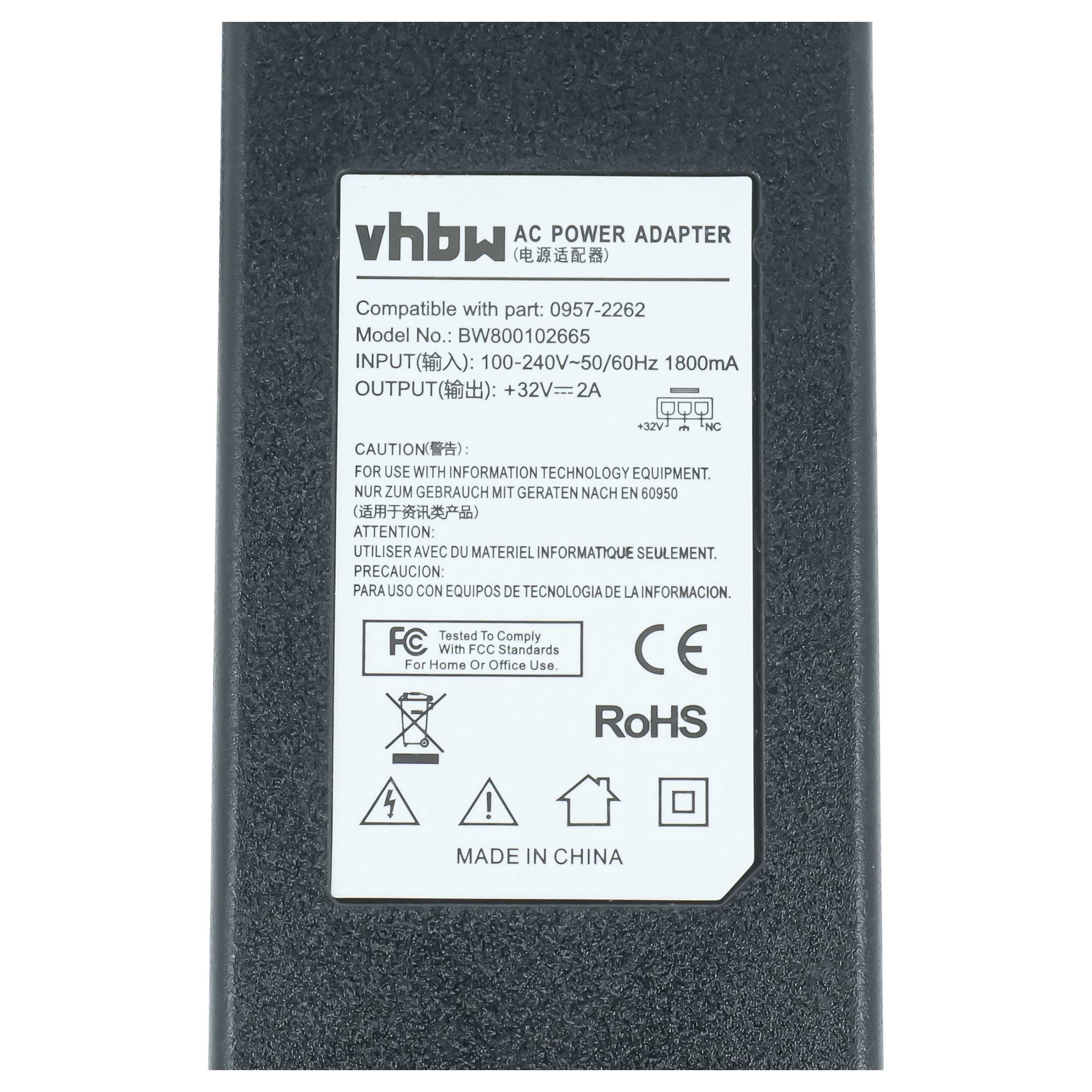 vhbw Netzteil Ersatz für HP 0957-2093 | 0957-2262 für Drucker - 200 cm