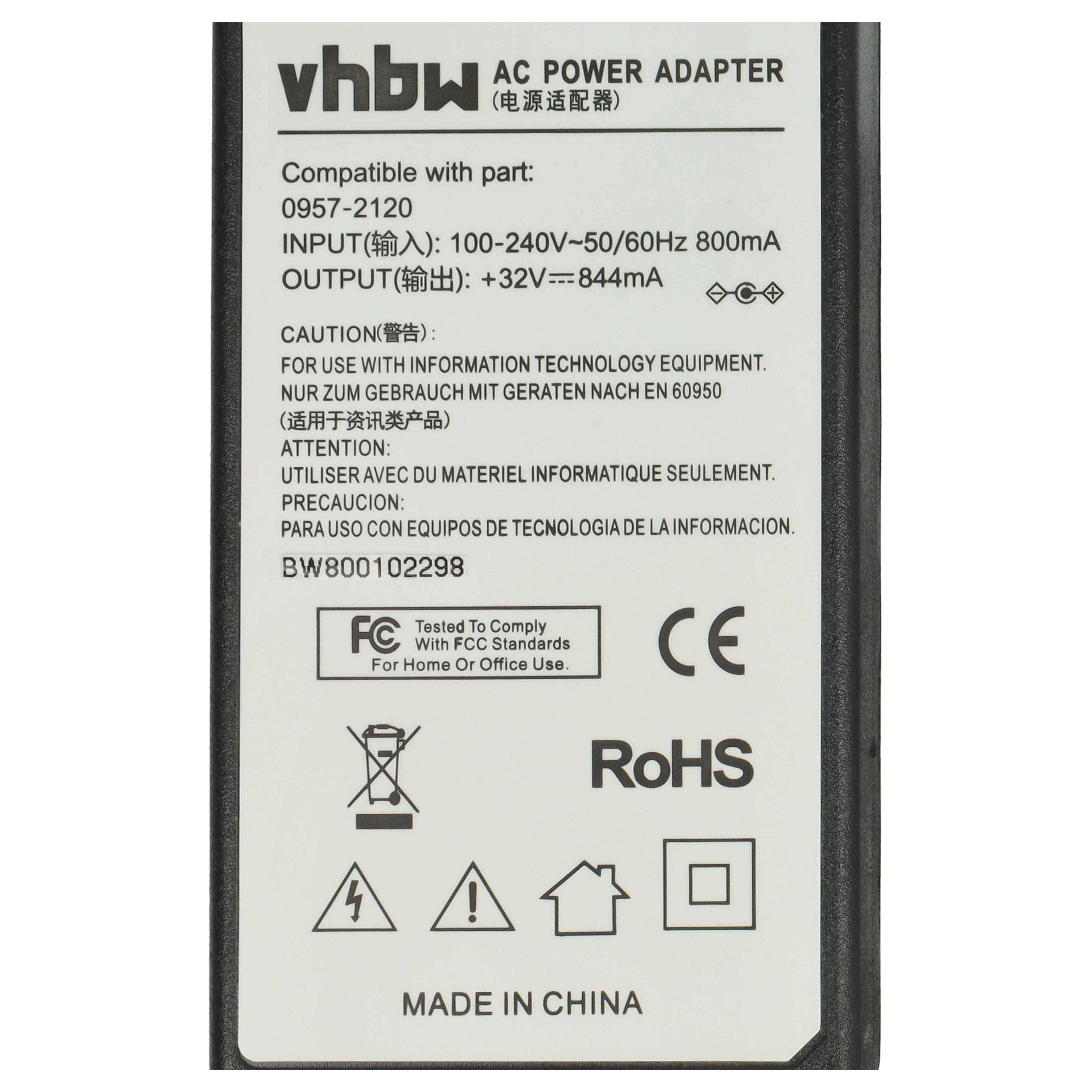 vhbw Netzteil kompatibel mit HP Photosmart 335, 385, 428, 475, A310, A432, A433, A434, A441, A444, 330, 420, 422, 425 Drucker - 200 cm