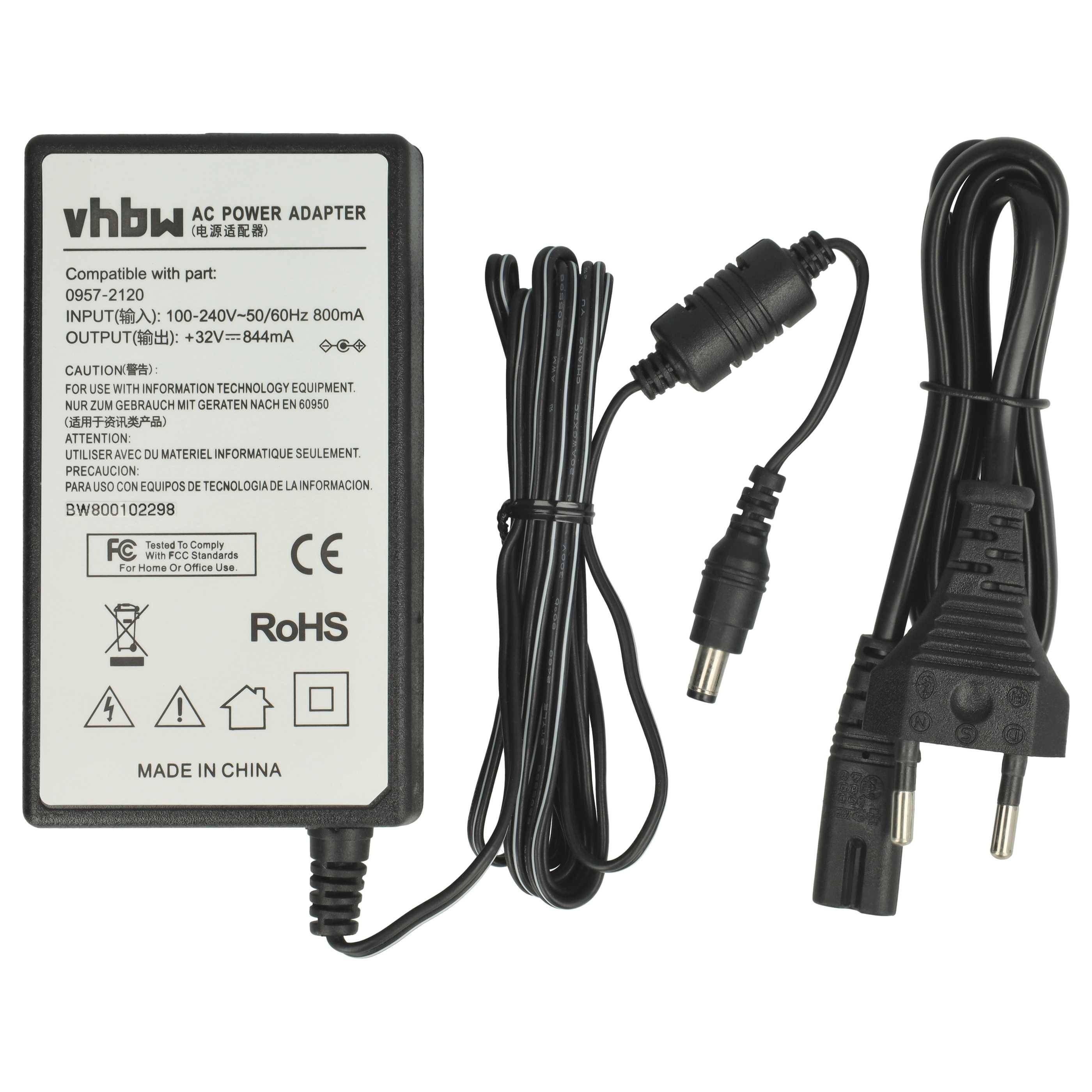 vhbw Netzteil kompatibel mit HP Photosmart 335, 385, 428, 475, A310, A432, A433, A434, A441, A444, 330, 420, 422, 425 Drucker - 200 cm