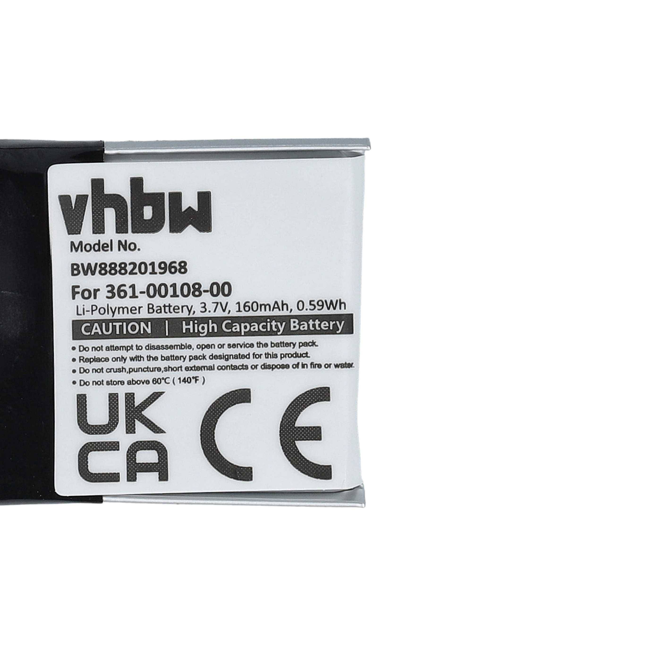 vhbw Akku kompatibel mit Garmin Vivoactive 3, 3 Music Smartwatch Uhr Fitnessarmband (160mAh, 3,7V, Li-Polymer)