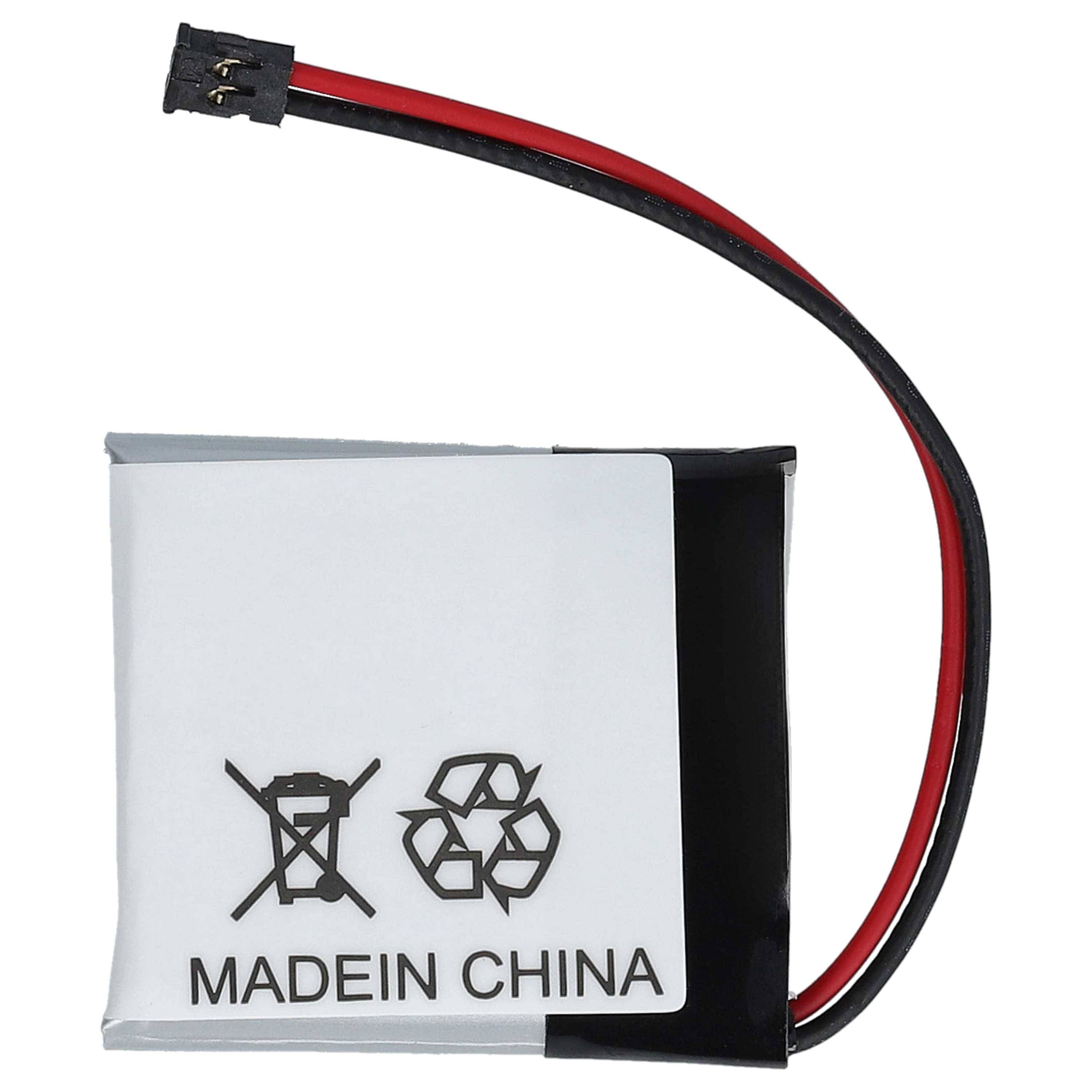 Lithium-Polymer-Akku mit schwarzem und rotem Draht, gekennzeichnet mit „MADE IN CHINA
