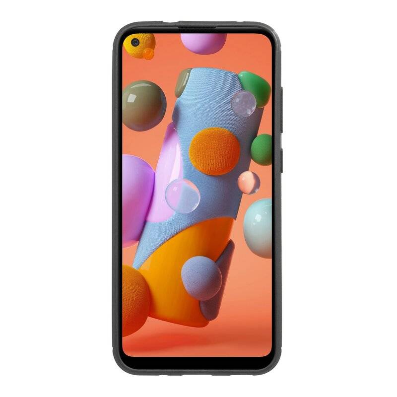 cofi1453® Silikon Hülle Bumper Carbon für SAMSUNG GALAXY M11 (M115F) Case TPU Soft Handyhülle Cover Schutzhülle Schwarz