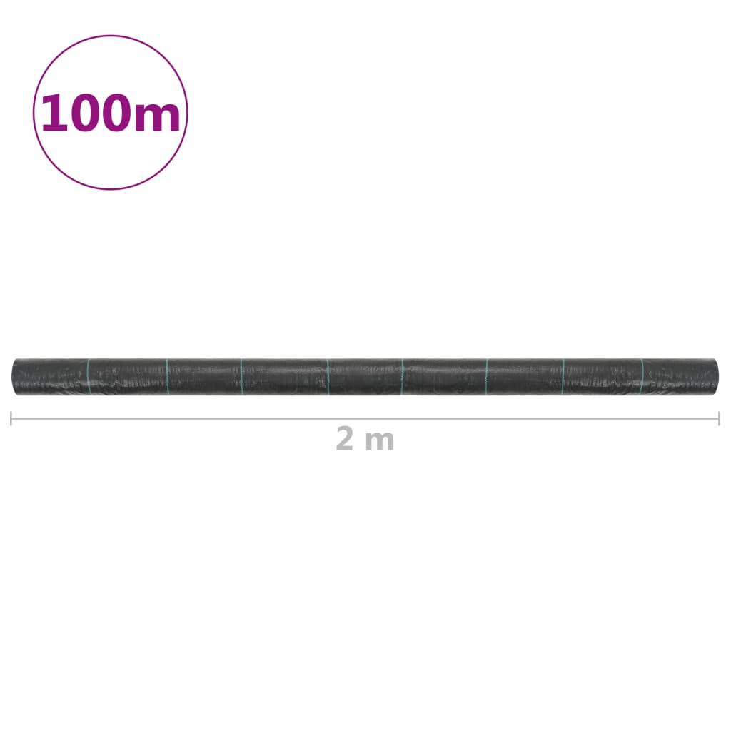 vidaXL Unkraut- und Wurzelschutzfolie PP 2 x 100 m Schwarz