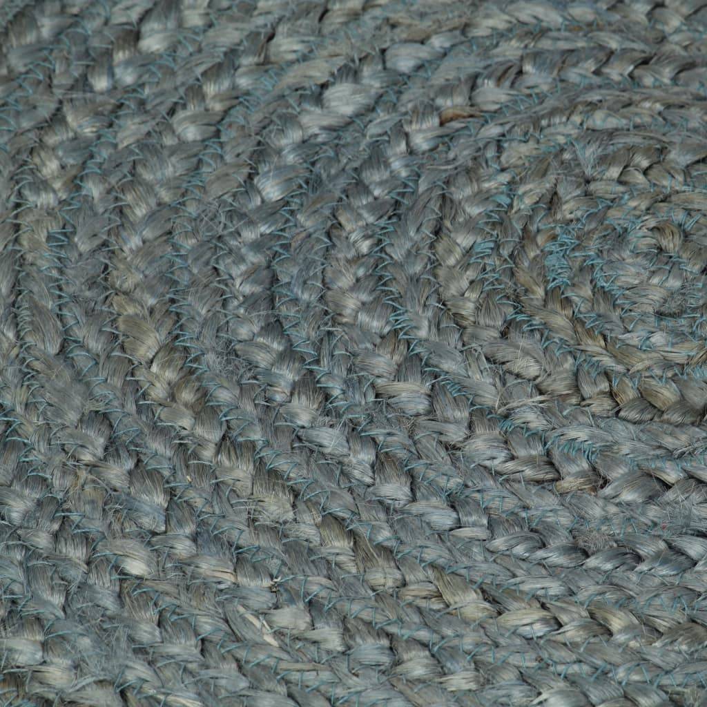 vidaXL Teppich Handgefertigt Jute Rund 150 cm Olivgrün