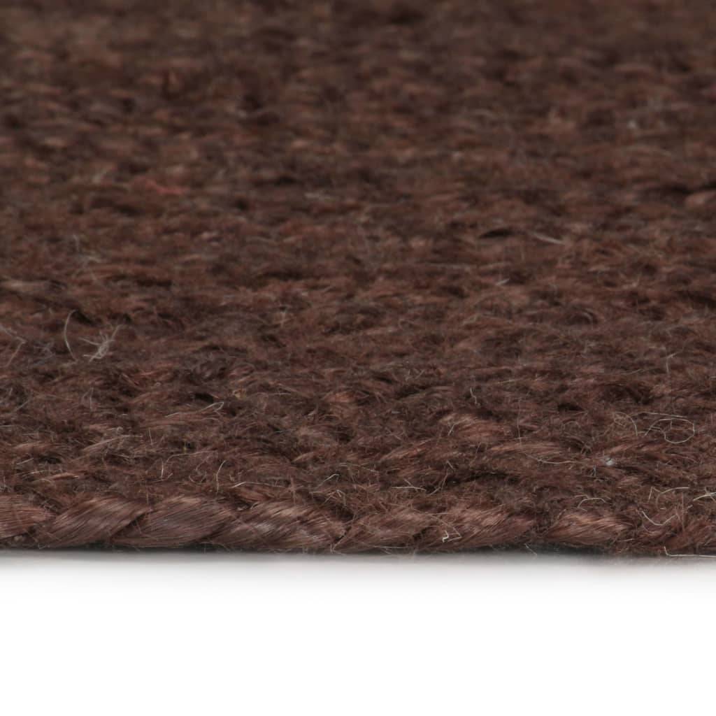vidaXL Teppich Handgefertigt Jute Rund 90 cm Braun