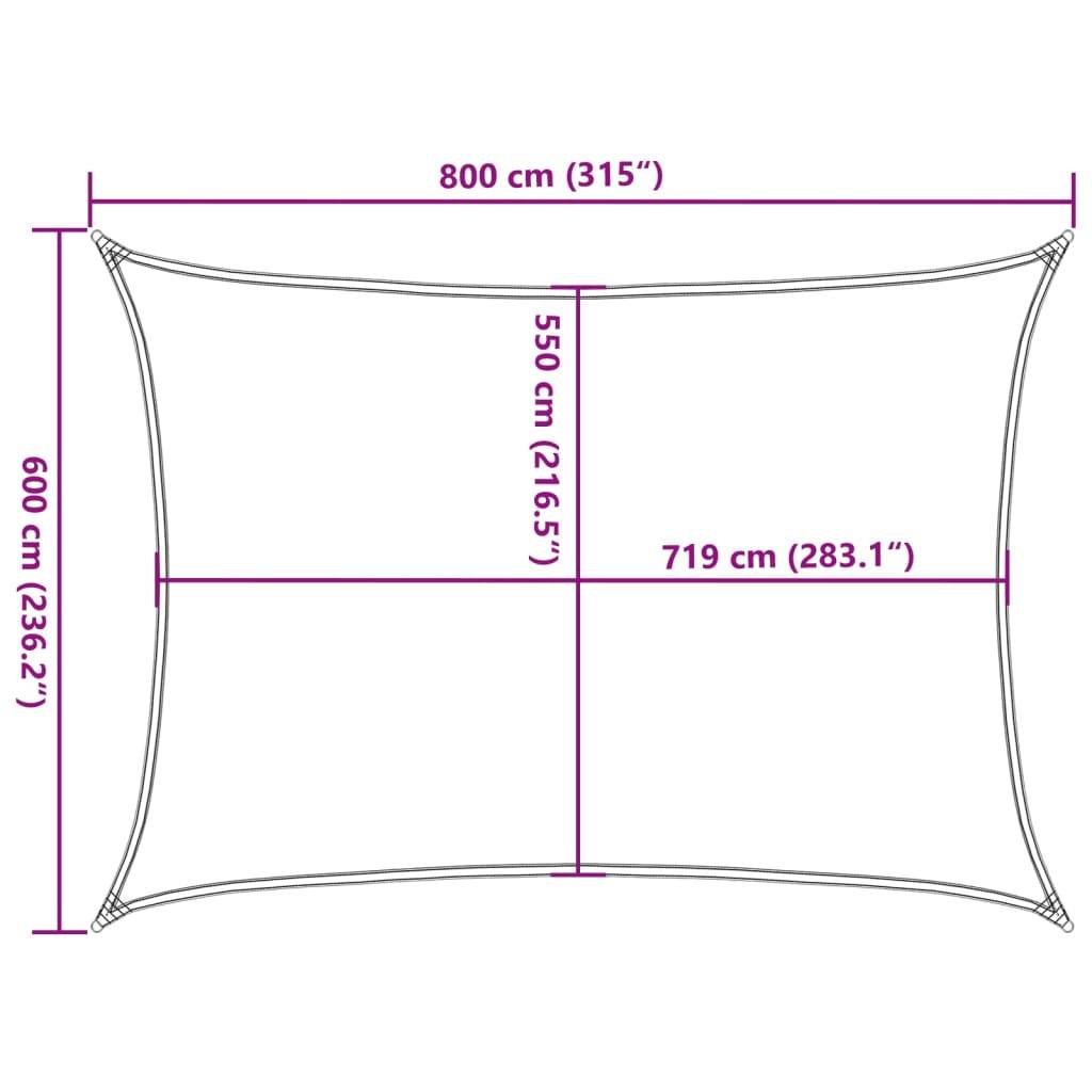 vidaXL Sonnensegel 160 g/m² Dunkelgrün 6x8 m HDPE