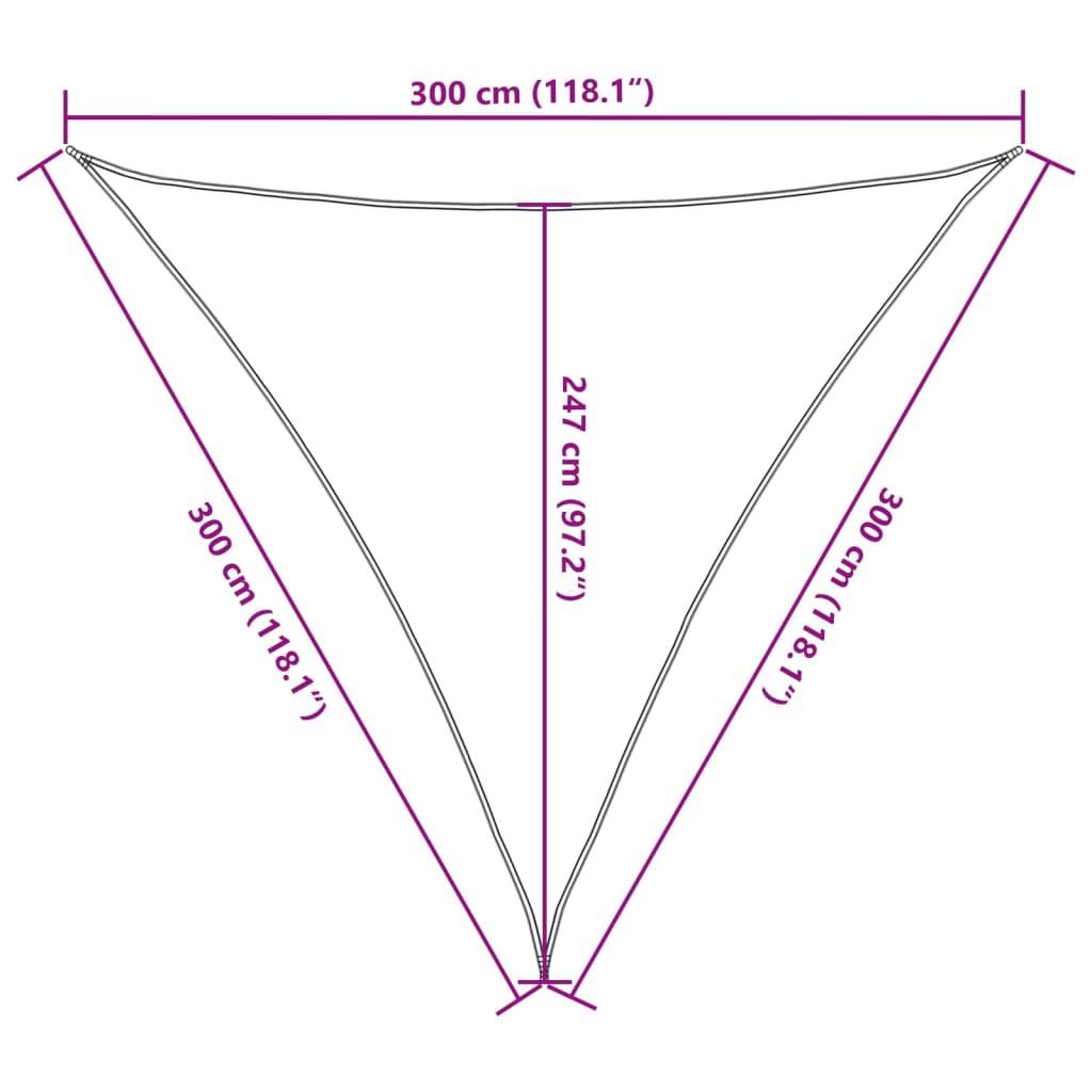 vidaXL Sonnensegel 160 g/m² Schwarz 3x3x3 m HDPE