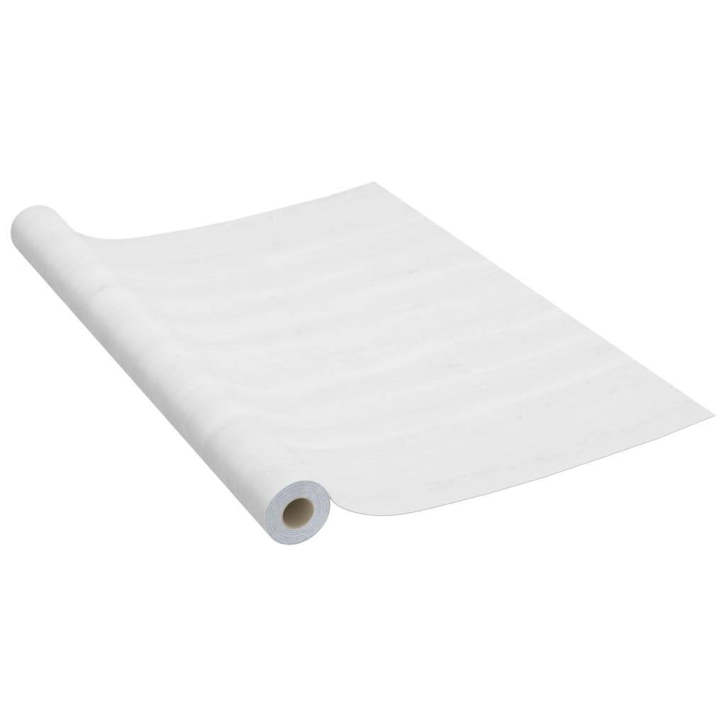 vidaXL Möbelfolien Selbstklebend 2 Stk. Weißes Holz 500x90 cm PVC