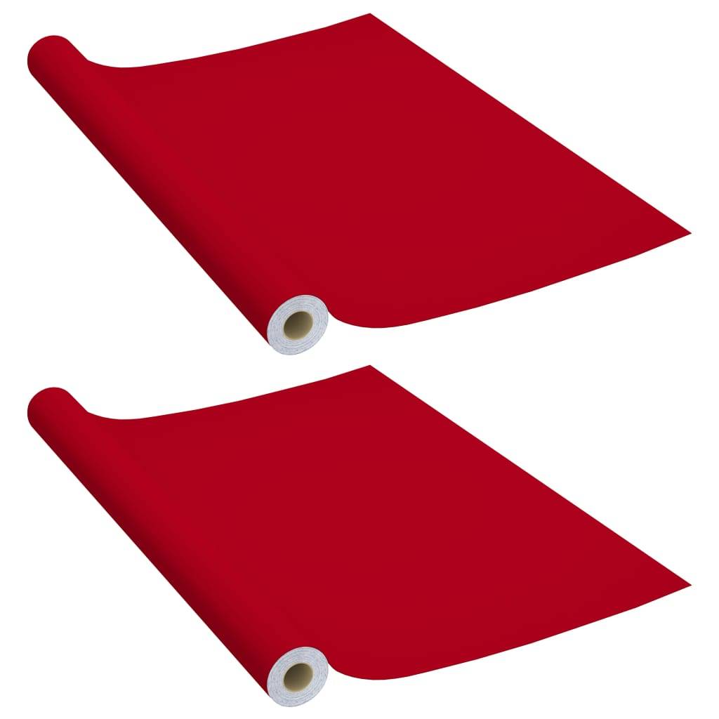 vidaXL Möbelfolien Selbstklebend 2 Stk. Rot 500x90 cm PVC