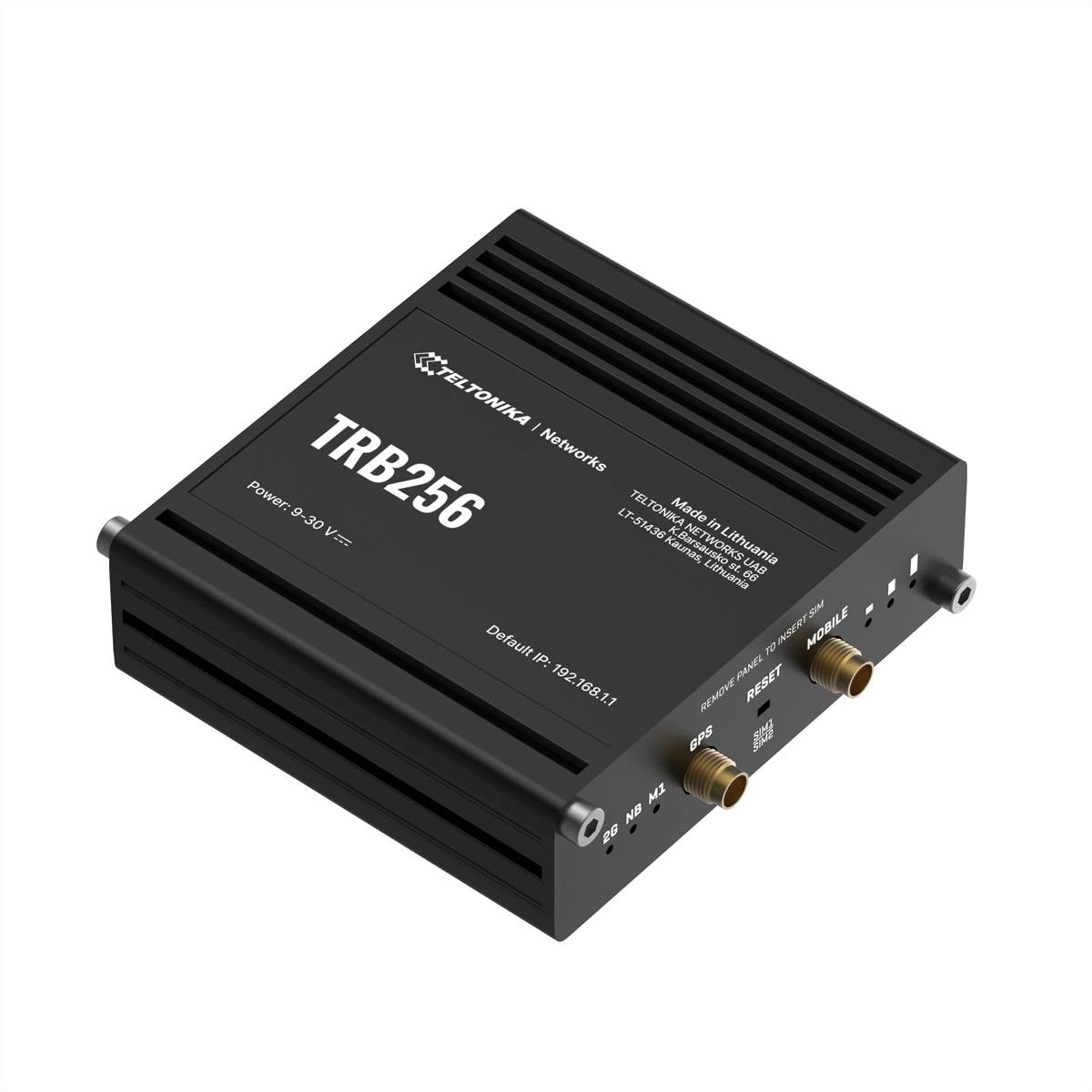 TELTONIKA - TRB256 - Schwarz - Aluminium - IP30 - CE EN IEC 62368-1 2020+ A11 2020