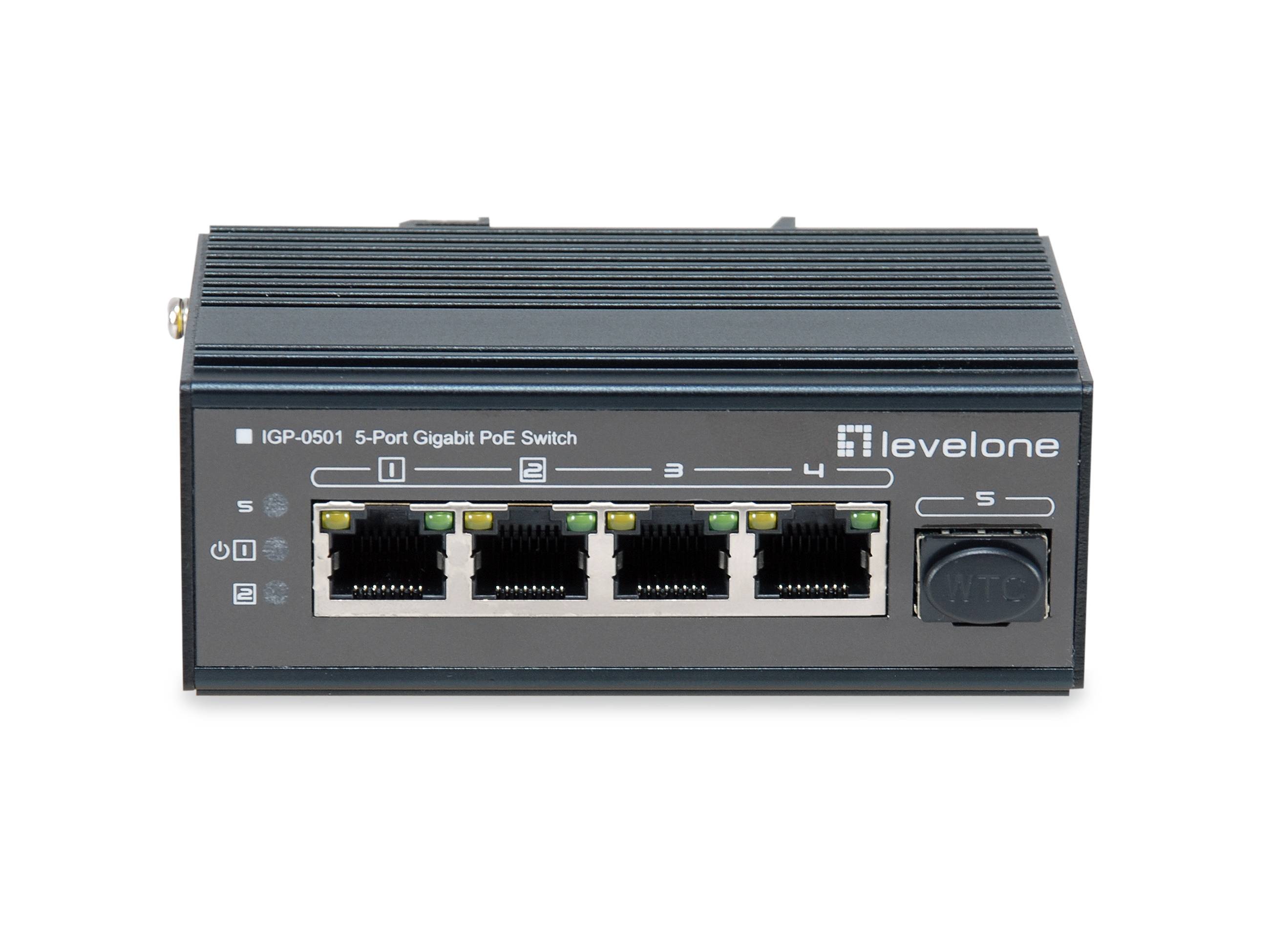 LevelOne IGP-0501 - Switch - 4 x 10/100/1000 (PoE+)