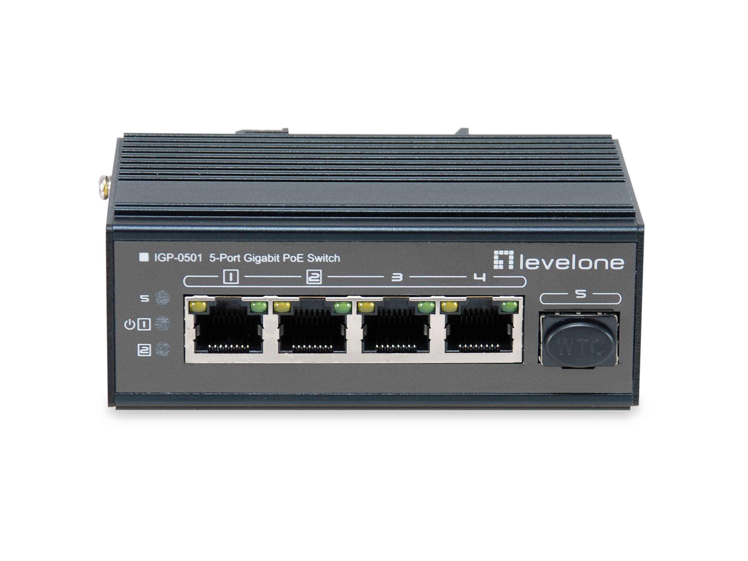 LevelOne IGP-0501 - Switch - 4 x 10/100/1000 (PoE+)