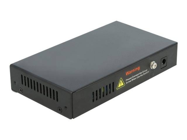 DeLOCK - Switch - 4 x 10/100/1000 (PoE+) + 1 x Gigabit SFP - Desktop - PoE+ (60 W)