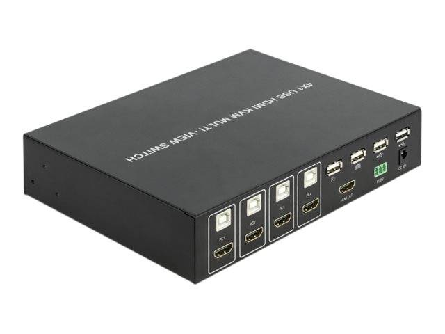 DeLOCK 4 in 1 Multiview - KVM-/Audio-/USB-Switch