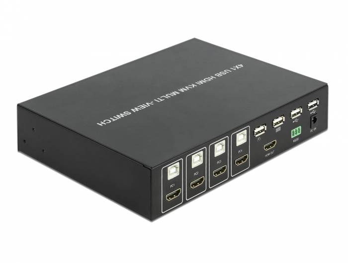 DeLOCK 4 in 1 Multiview - KVM-/Audio-/USB-Switch