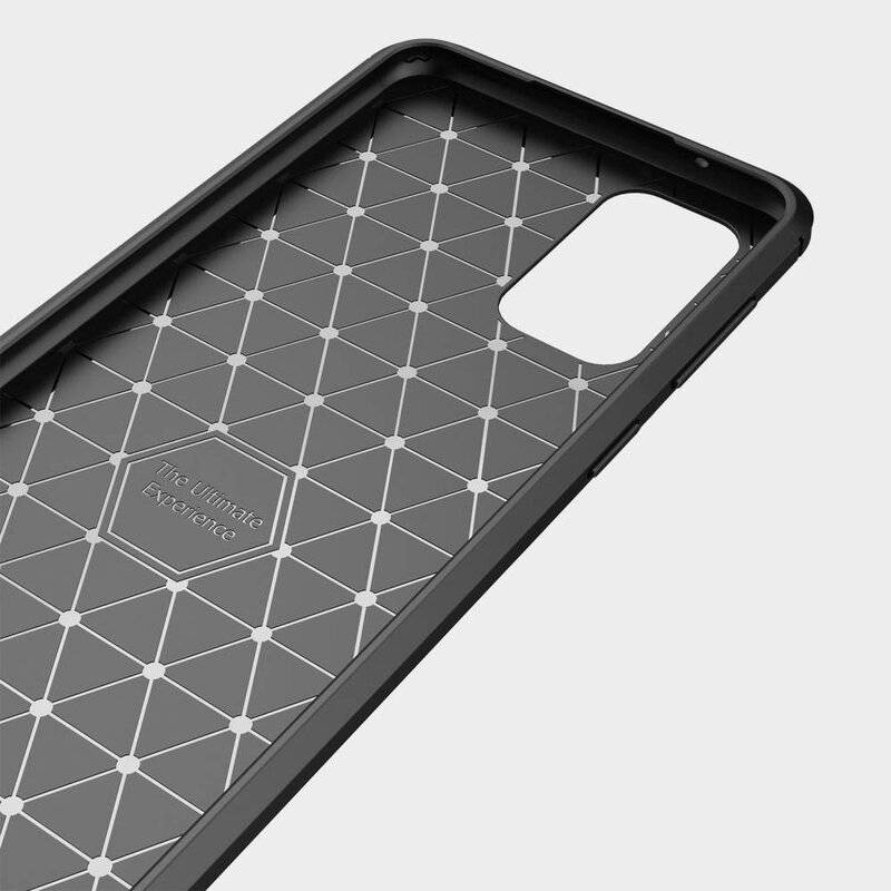 cofi1453® Silikon Hülle Bumper Carbon kompatibel mit SAMSUNG GALAXY A72 (A725F) Case TPU Soft Handyhülle Cover Schwarz