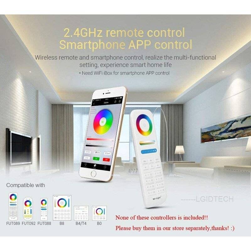 Mi Light RGB Smart LED-Streifensteuerung für RGB-Streifenlicht, DC 12V 24V max. 15A Controller Original Milight, Fut043
