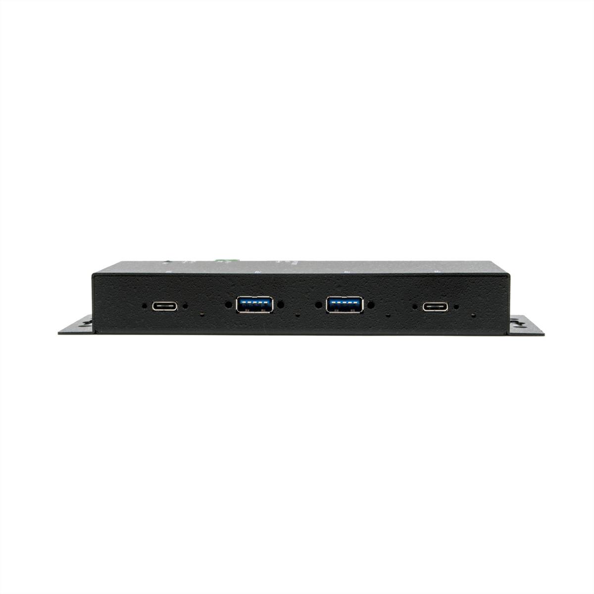 EXSYS EX-1234HMVS 4 Port USB 3.2 Gen2 Hub mit 2x USB-C und 2x USB-A Anschluss