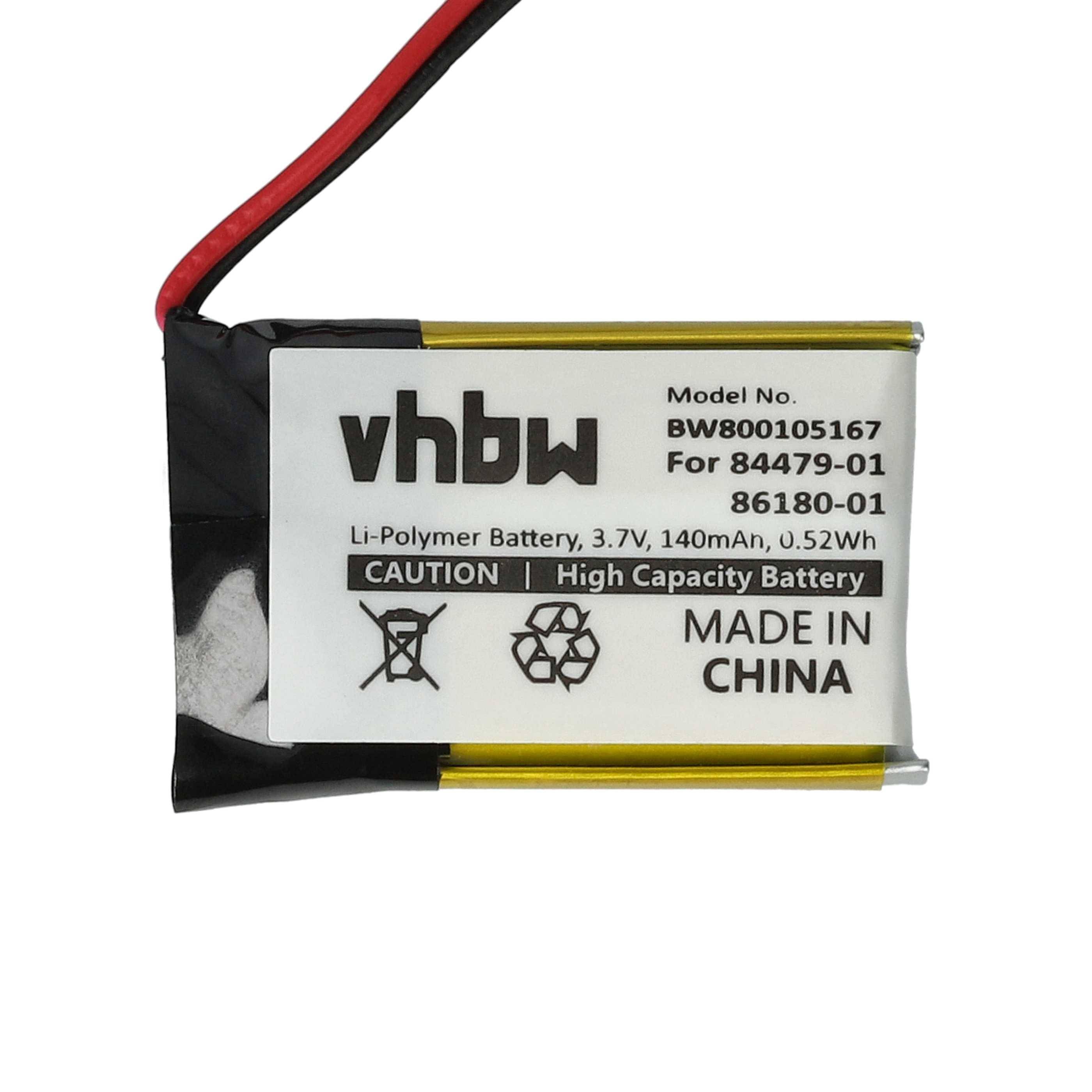 vhbw 5x Akku kompatibel mit Plantronics CS530, CS530A, CS540, CS540A Wireless Headset Kopfhörer (140 mAh, 3,7 V, Li-Polymer)