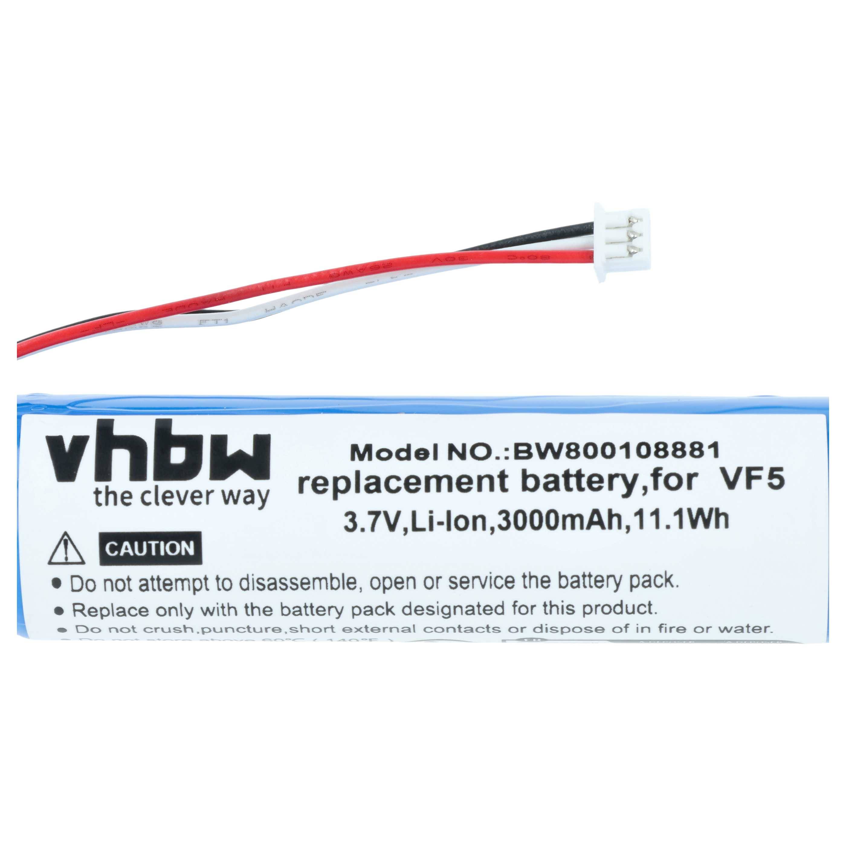 vhbw Akku für VF5 für GPS Navi (3000 mAh, 3,7 V, Li-Ion)