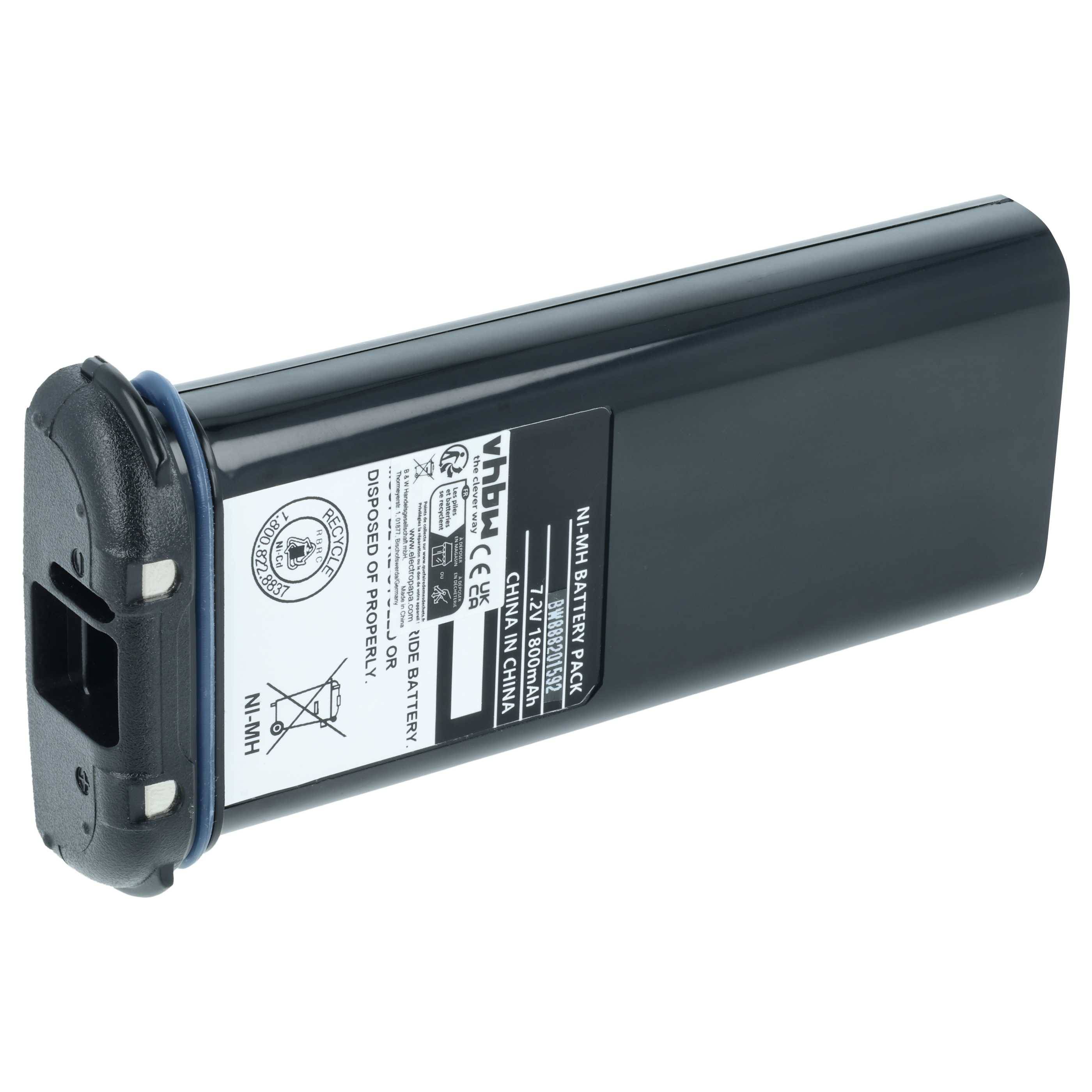 vhbw Akku kompatibel mit Icom IC-M21, IC-M2A, IC-M31, IC-M32 Funkgerät, Walkie Talkie (1800 mAh, 7,2 V, NiMH)