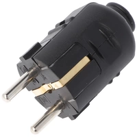Schukostecker schwarz, Schutzkontaktstecker schwarz, Schuko-Stecker mit Zugentlastung IP44 16A 250V, mit doppeltem Schut Schukostecker schwarz, Schutzkontaktstecker schwarz, Schuko-Stecker mit Zugentlastung IP44 16A 250V, mit doppeltem Schut
