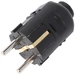 Schukostecker schwarz, Schutzkontaktstecker schwarz, Schuko-Stecker mit Zugentlastung IP44 16A 250V, mit doppeltem Schut Schukostecker schwarz, Schutzkontaktstecker schwarz, Schuko-Stecker mit Zugentlastung IP44 16A 250V, mit doppeltem Schut