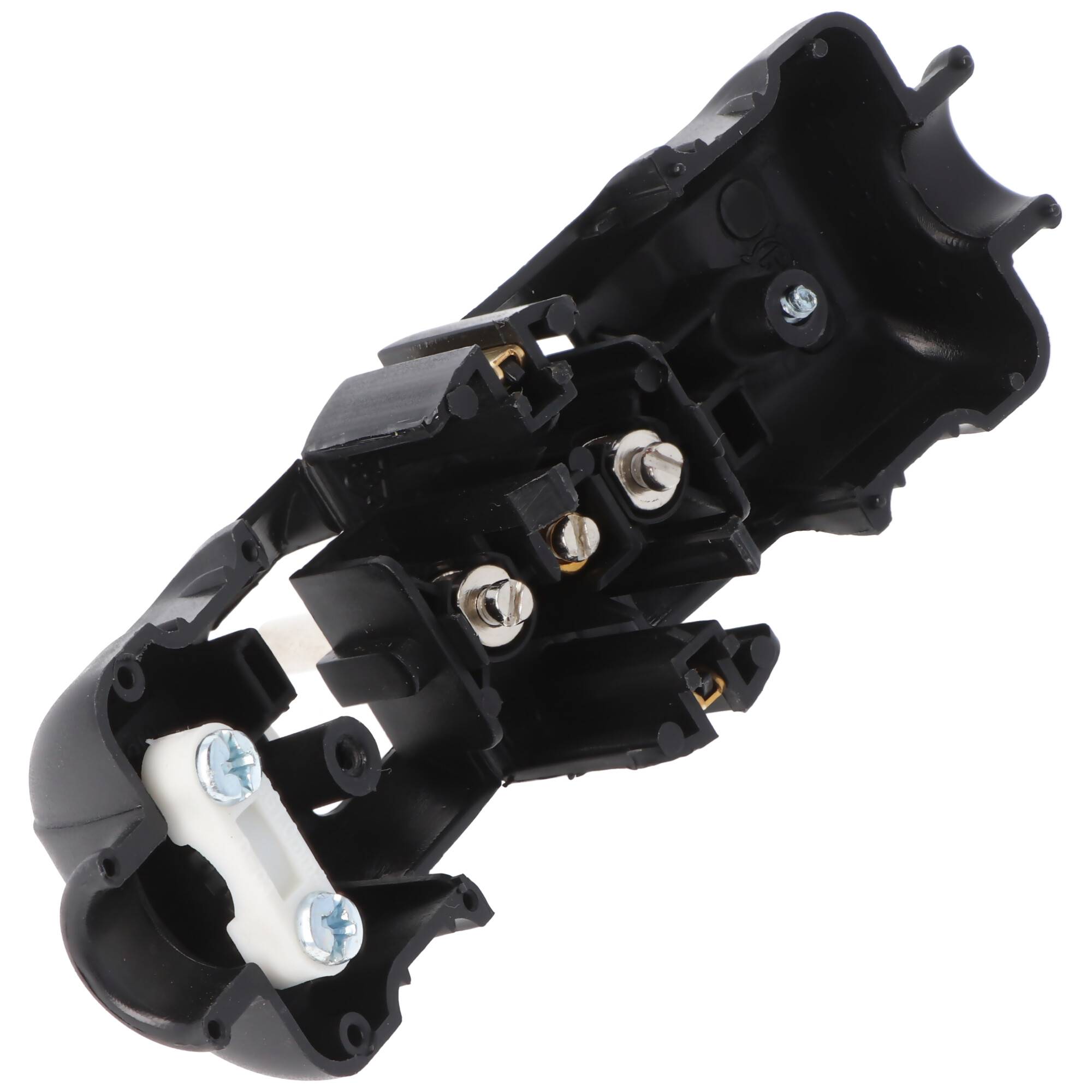 Schukostecker schwarz, Schutzkontaktstecker schwarz, Schuko-Stecker mit Zugentlastung IP44 16A 250V, mit doppeltem Schut