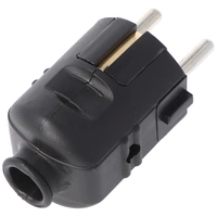 Schukostecker schwarz, Schutzkontaktstecker schwarz, Schuko-Stecker mit Zugentlastung IP44 16A 250V, mit doppeltem Schut Schukostecker schwarz, Schutzkontaktstecker schwarz, Schuko-Stecker mit Zugentlastung IP44 16A 250V, mit doppeltem Schut