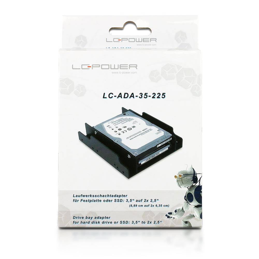 LC-Power Universal Einbaurahmen (2x 2,5" auf 3,5", LC-ADA-35-225)