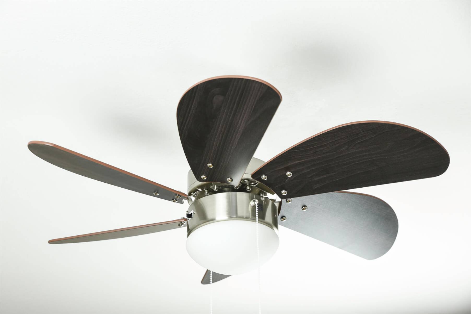 Deckenventilator Turbo Swirl Chrom 76 cm mit Licht