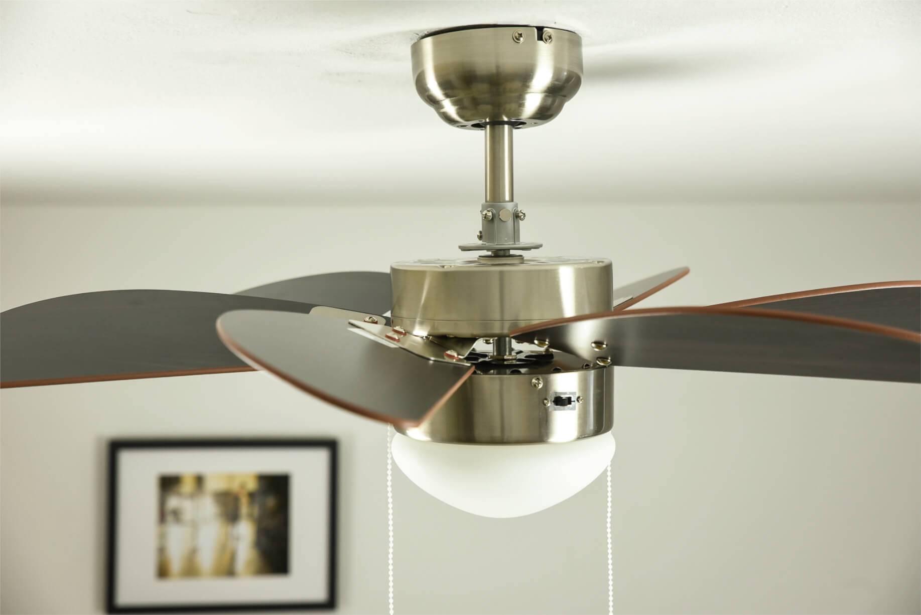 Deckenventilator Turbo Swirl Chrom 76 cm mit Licht